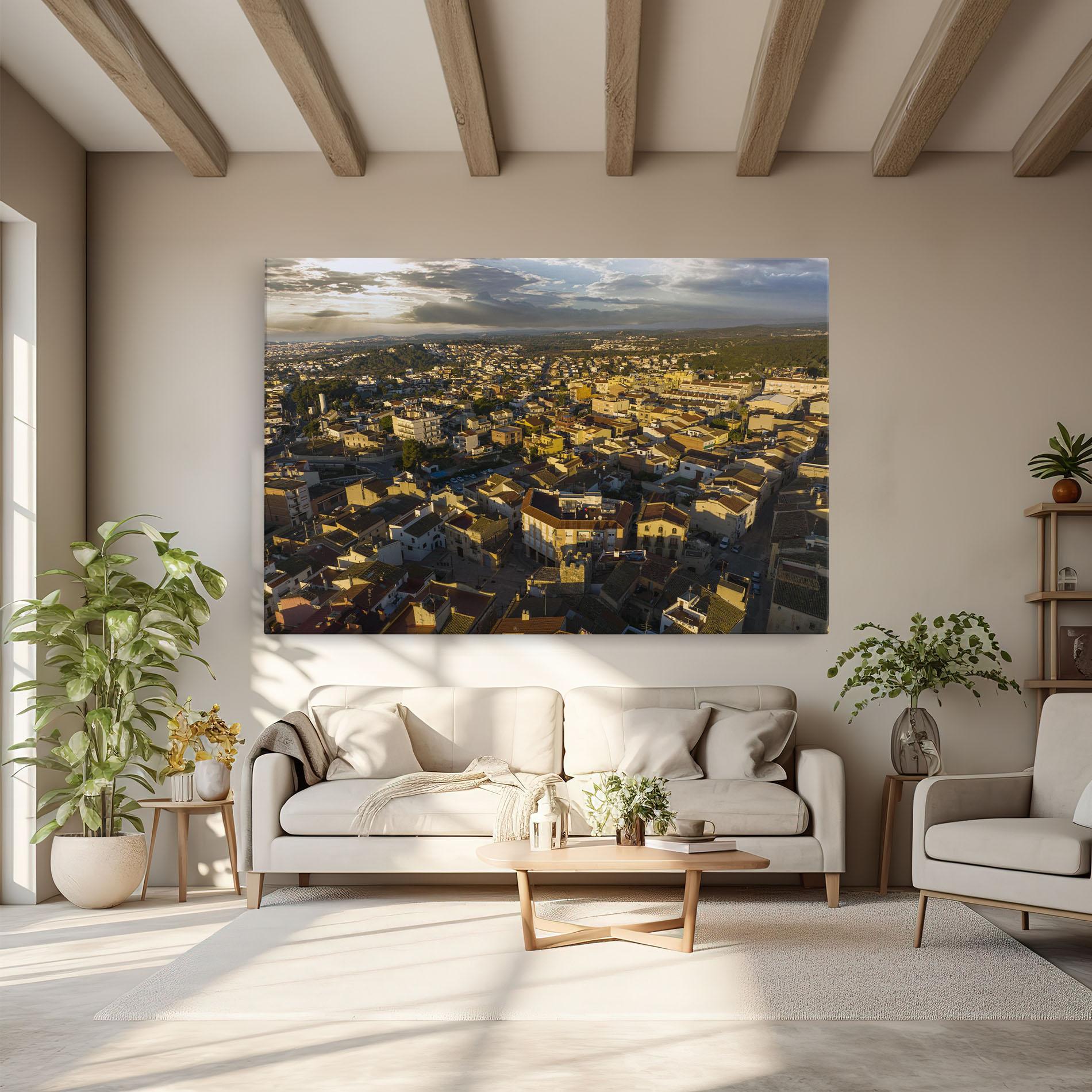 Tablou Canvas Streets Town Sunrise mockup 6