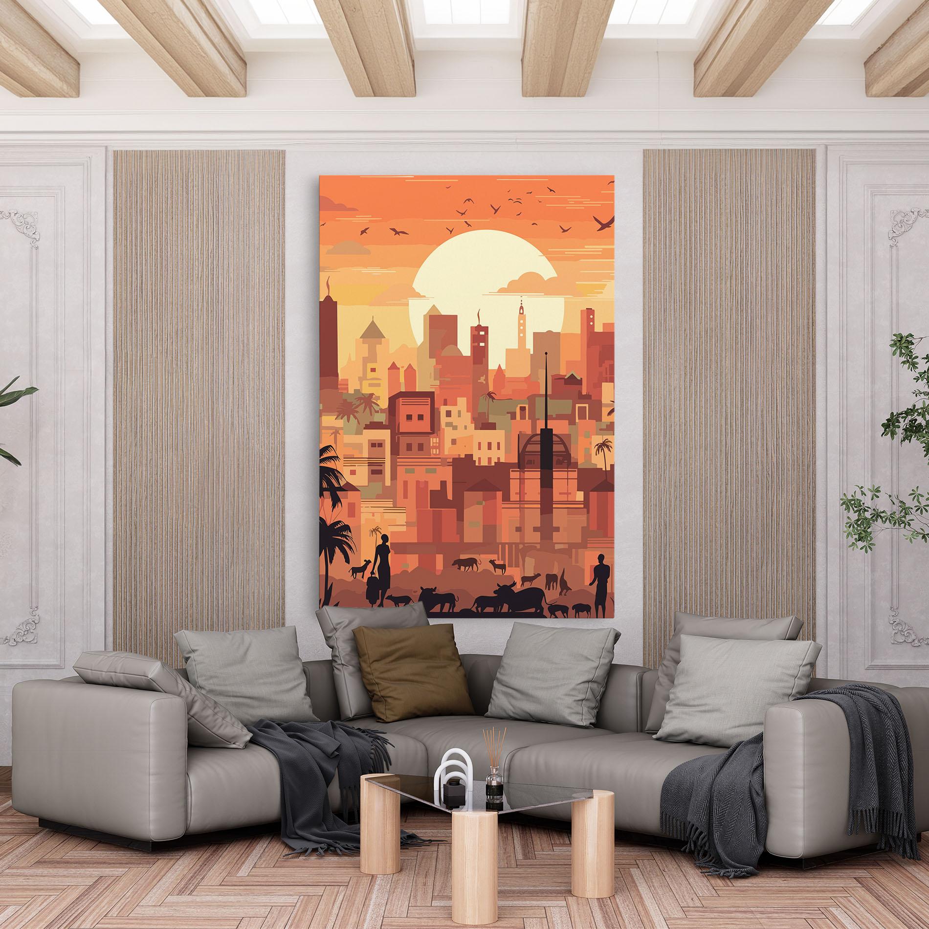 Tablou Canvas Africa City Sunset mockup 6