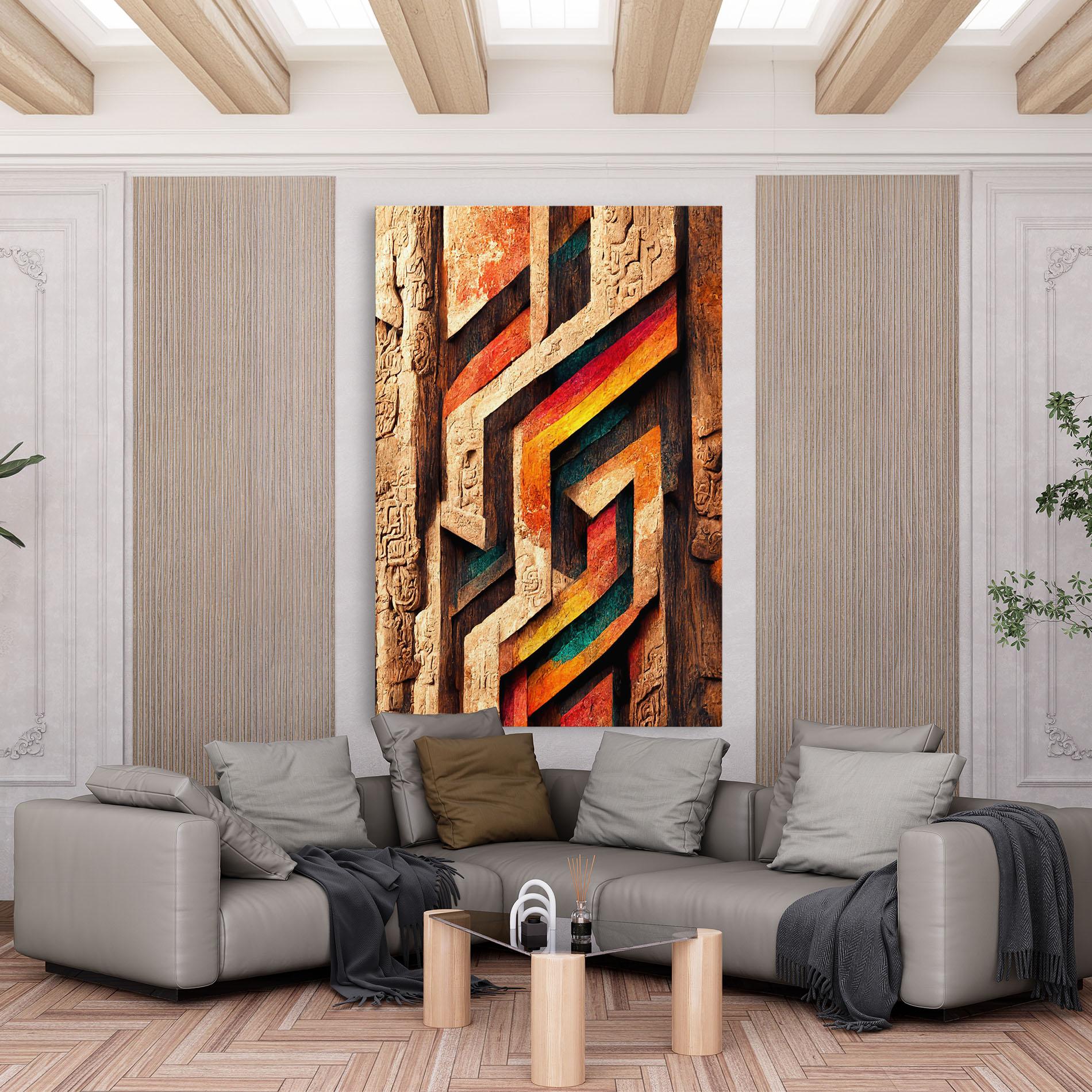 Tablou Canvas Mayan Style Wood mockup 6