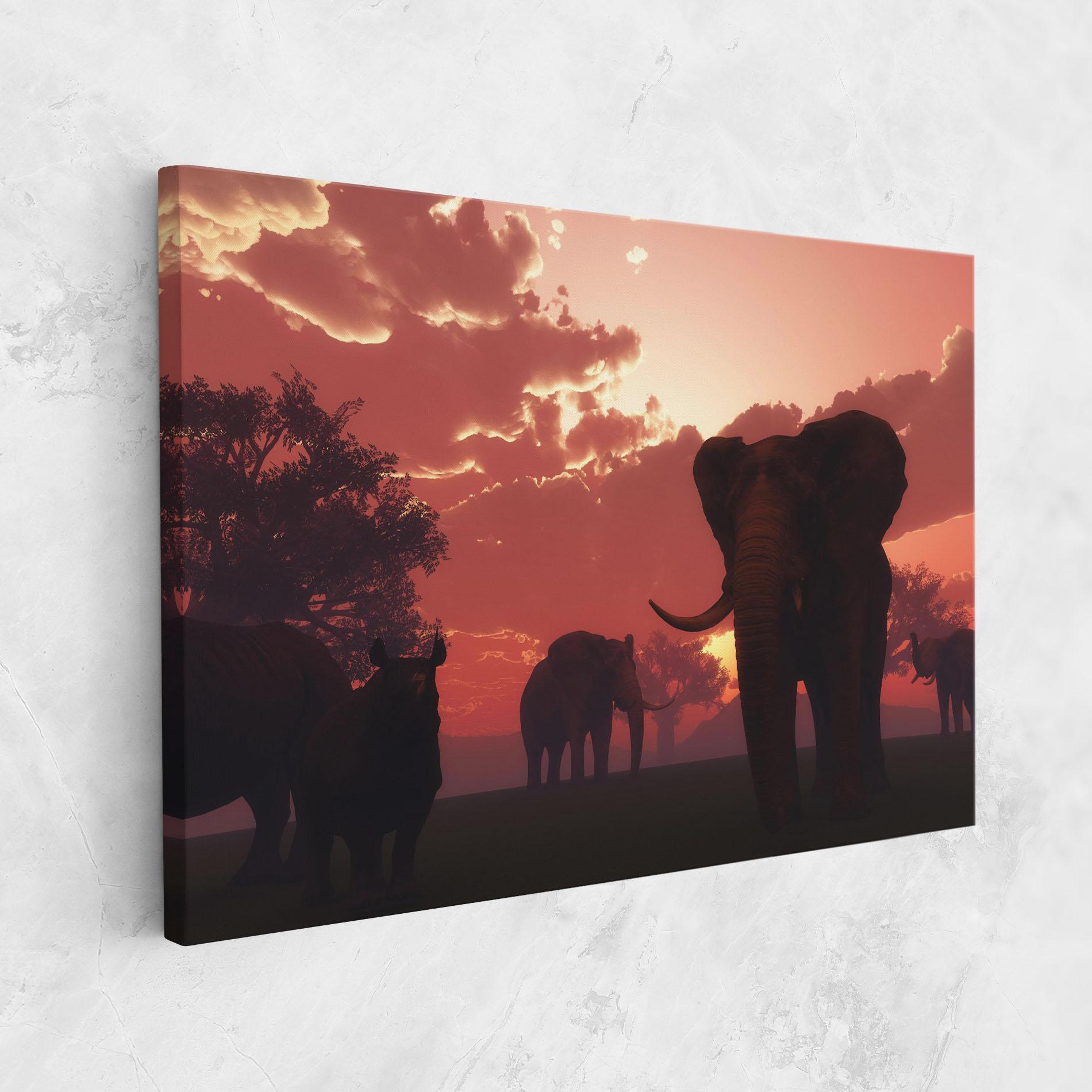Tablou Canvas African Elephant View mockup 1