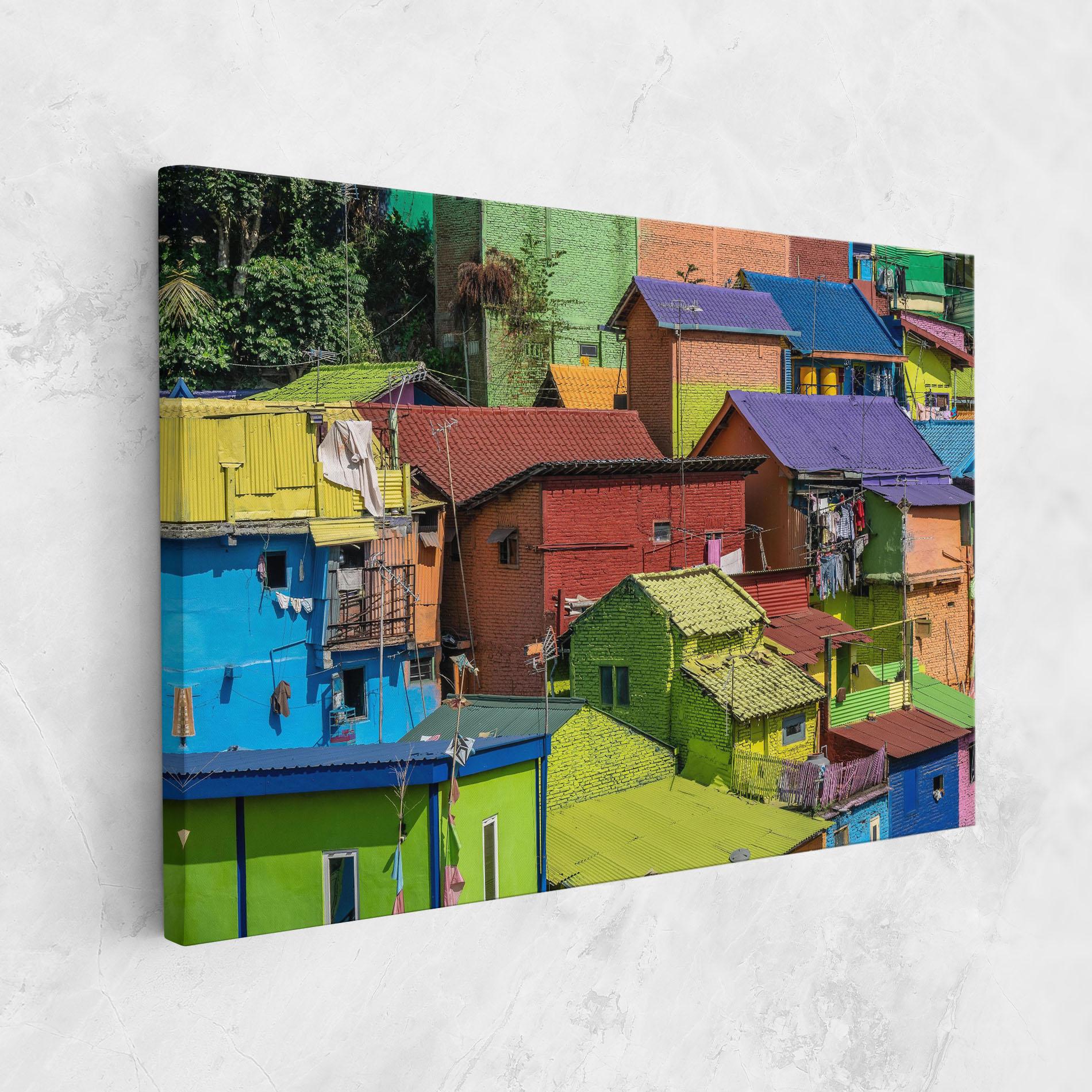 Tablou Canvas Colorful Small Houses mockup 1