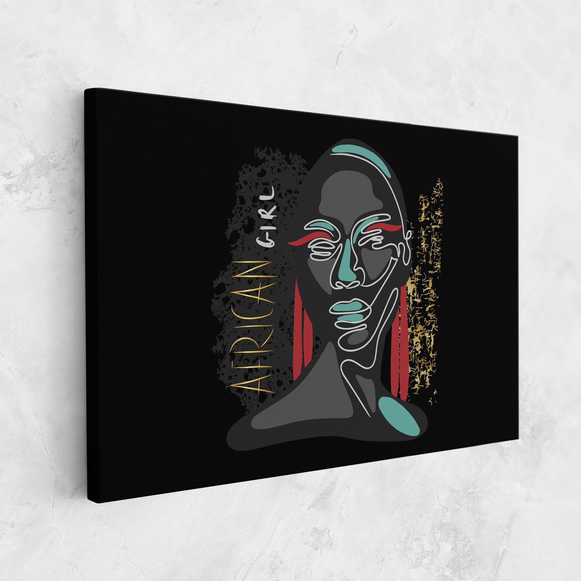 Tablou Canvas Gold African Girl mockup 1