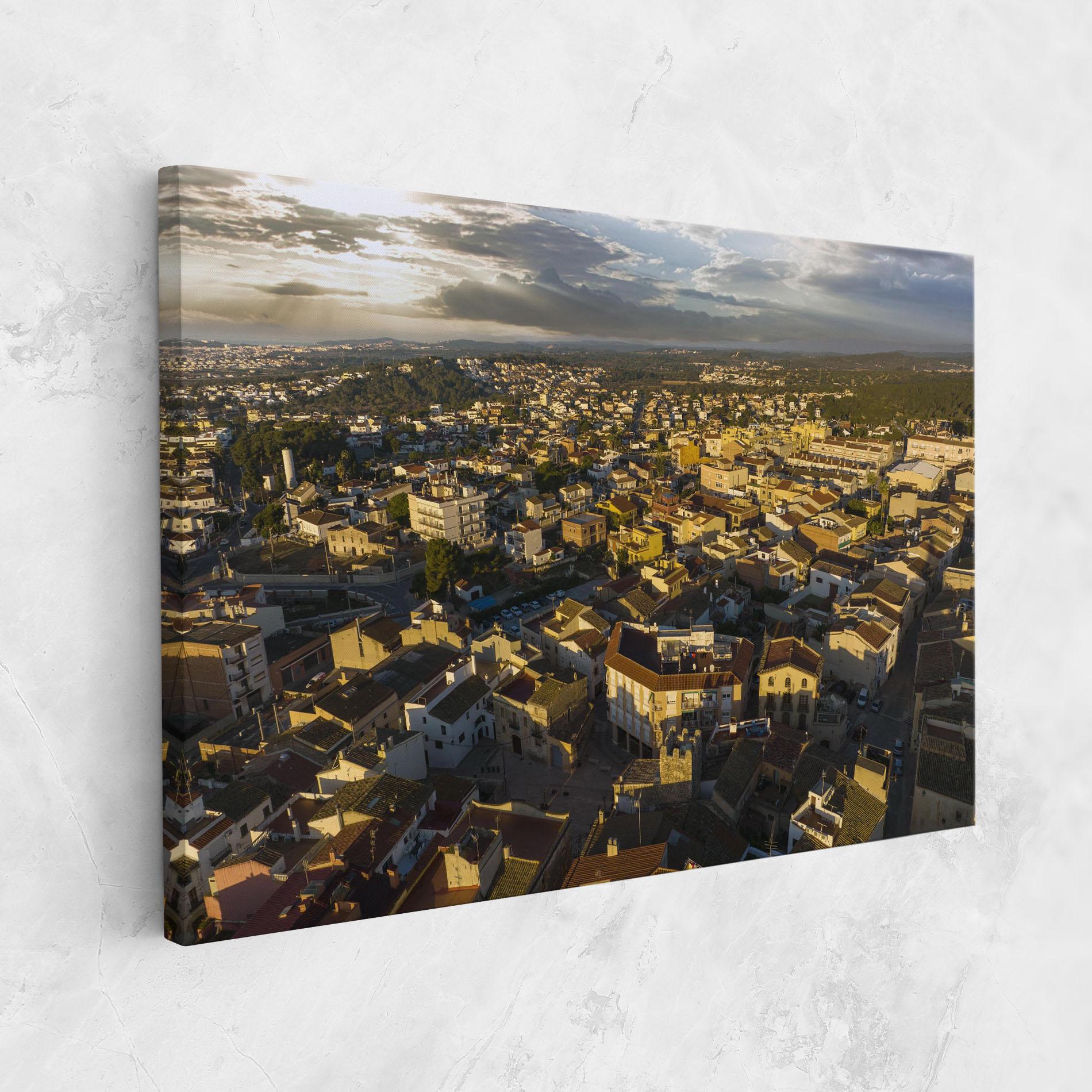 Tablou Canvas Streets Town Sunrise mockup 1