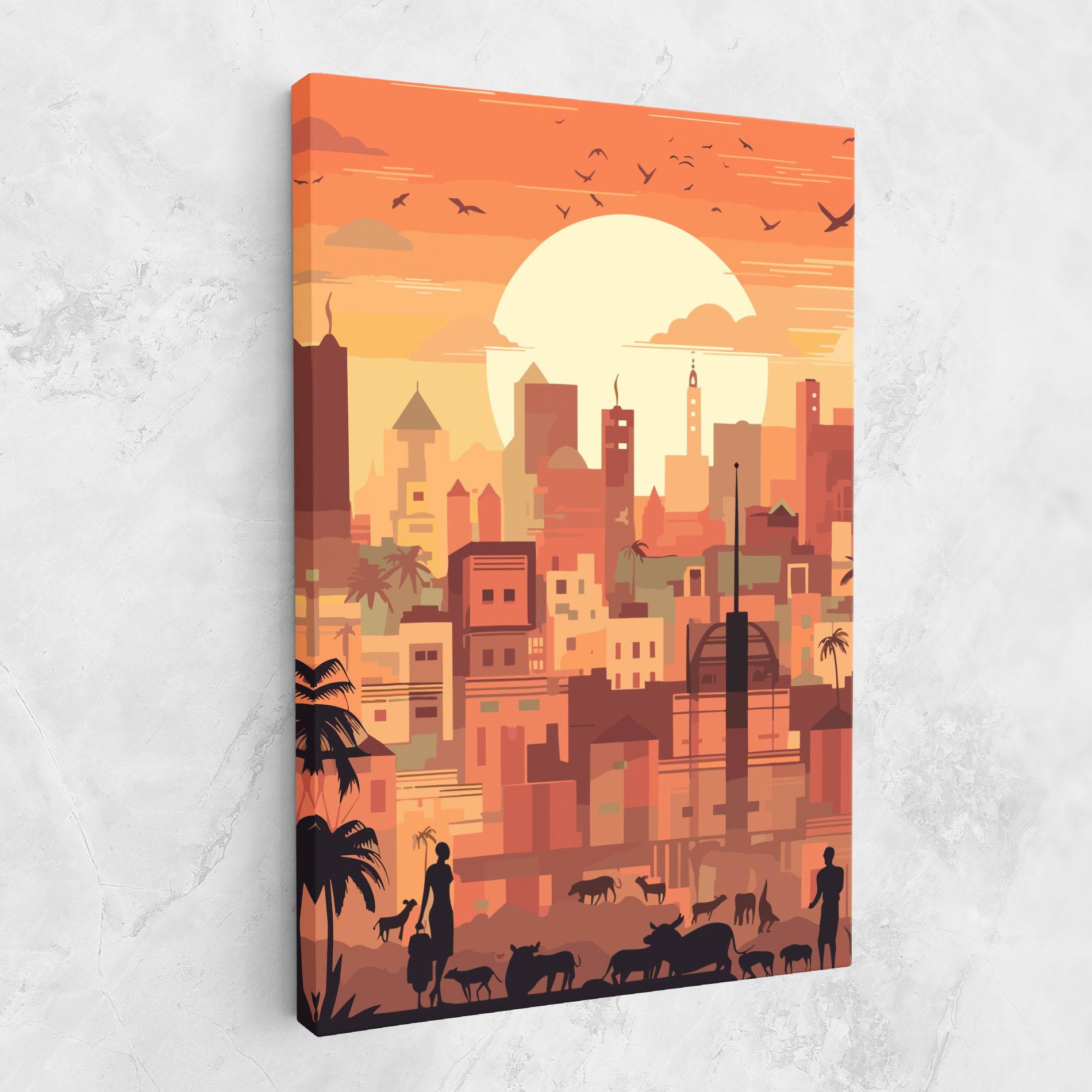 Tablou Canvas Africa City Sunset mockup 1