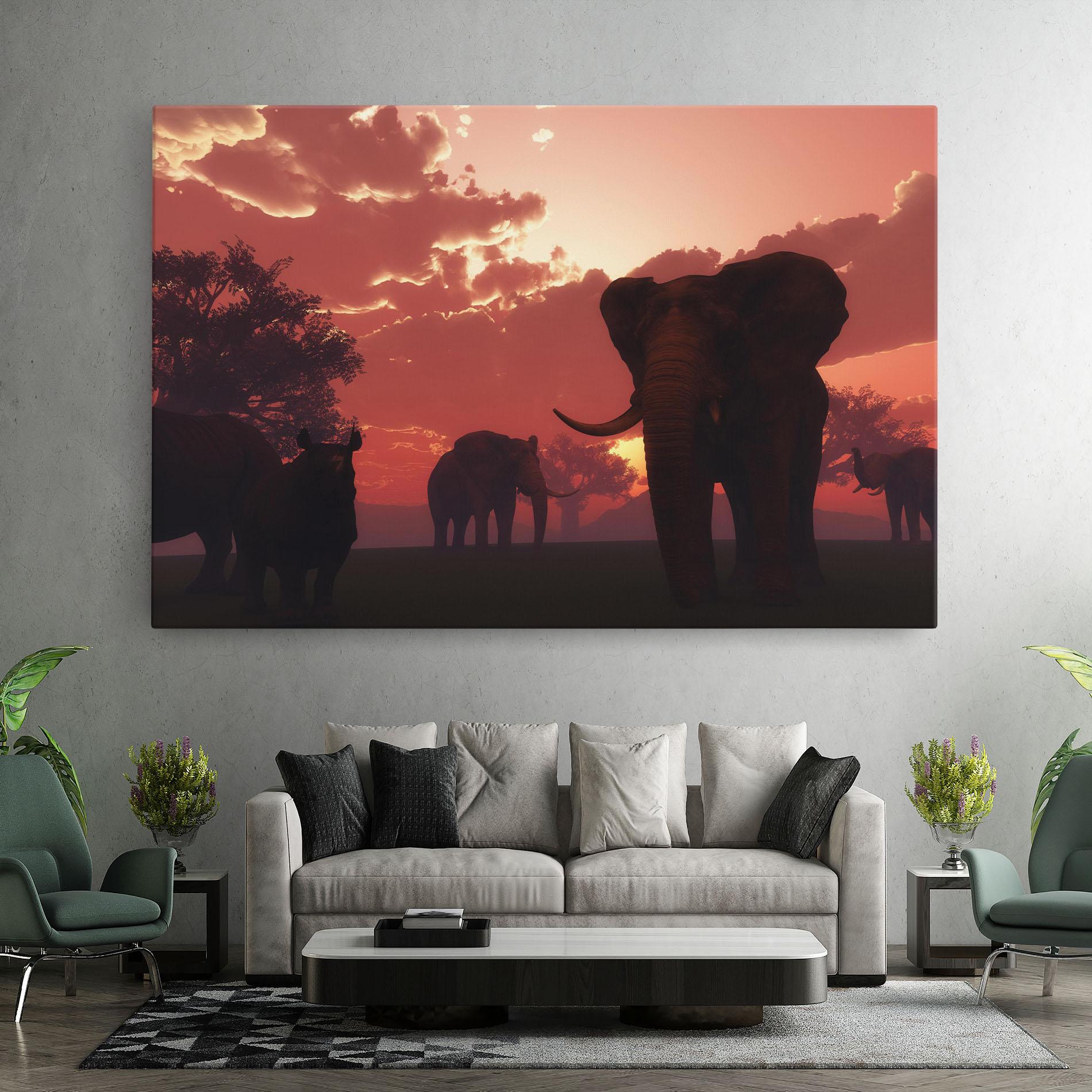Tablou Canvas African Elephant View mockup 7