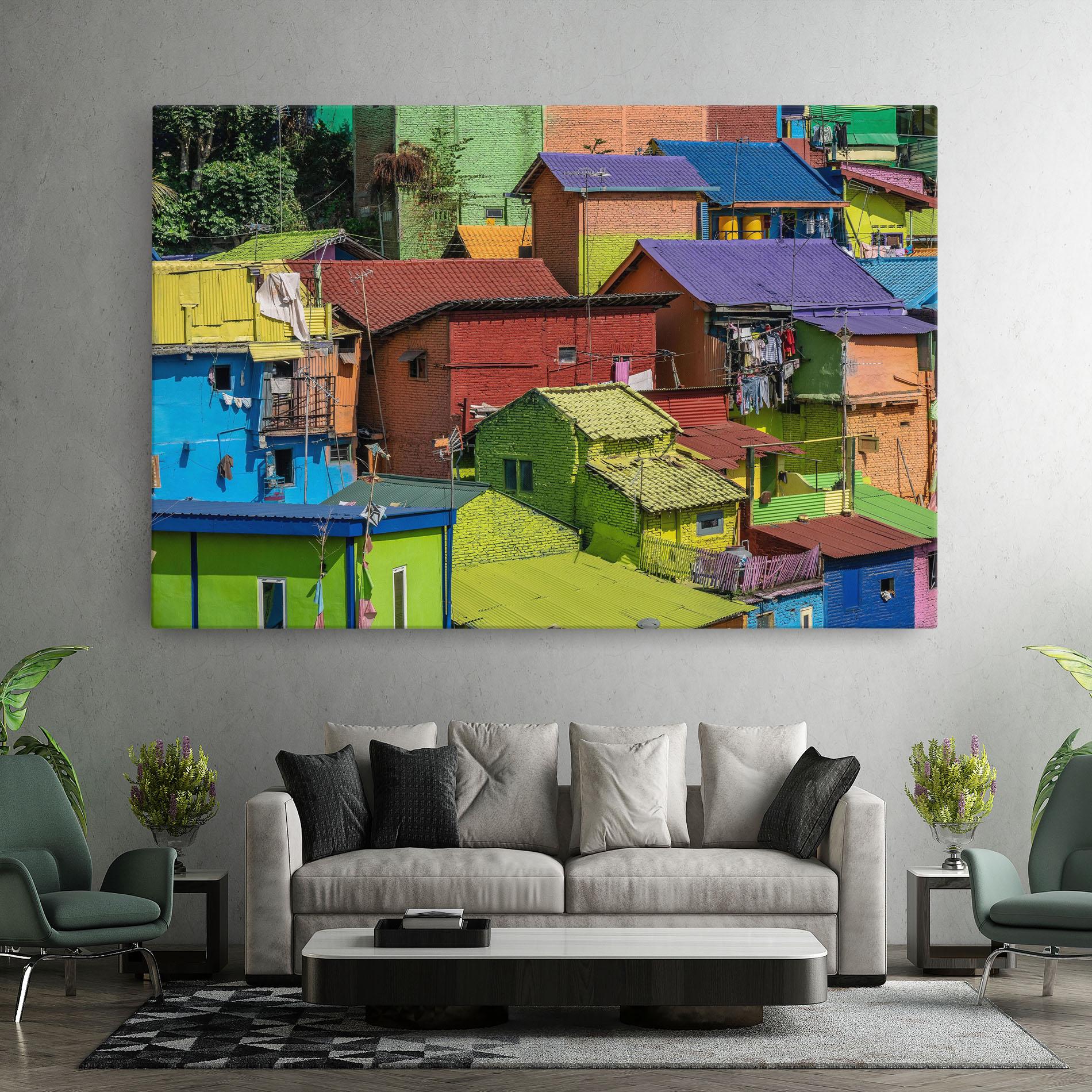 Tablou Canvas Colorful Small Houses mockup 7