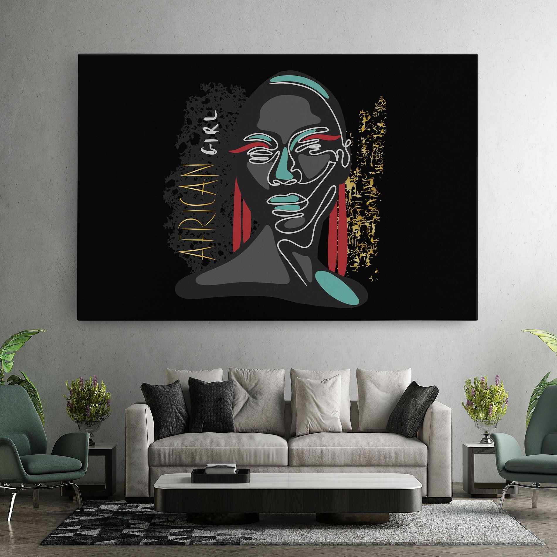 Gold African Girl mockup 7