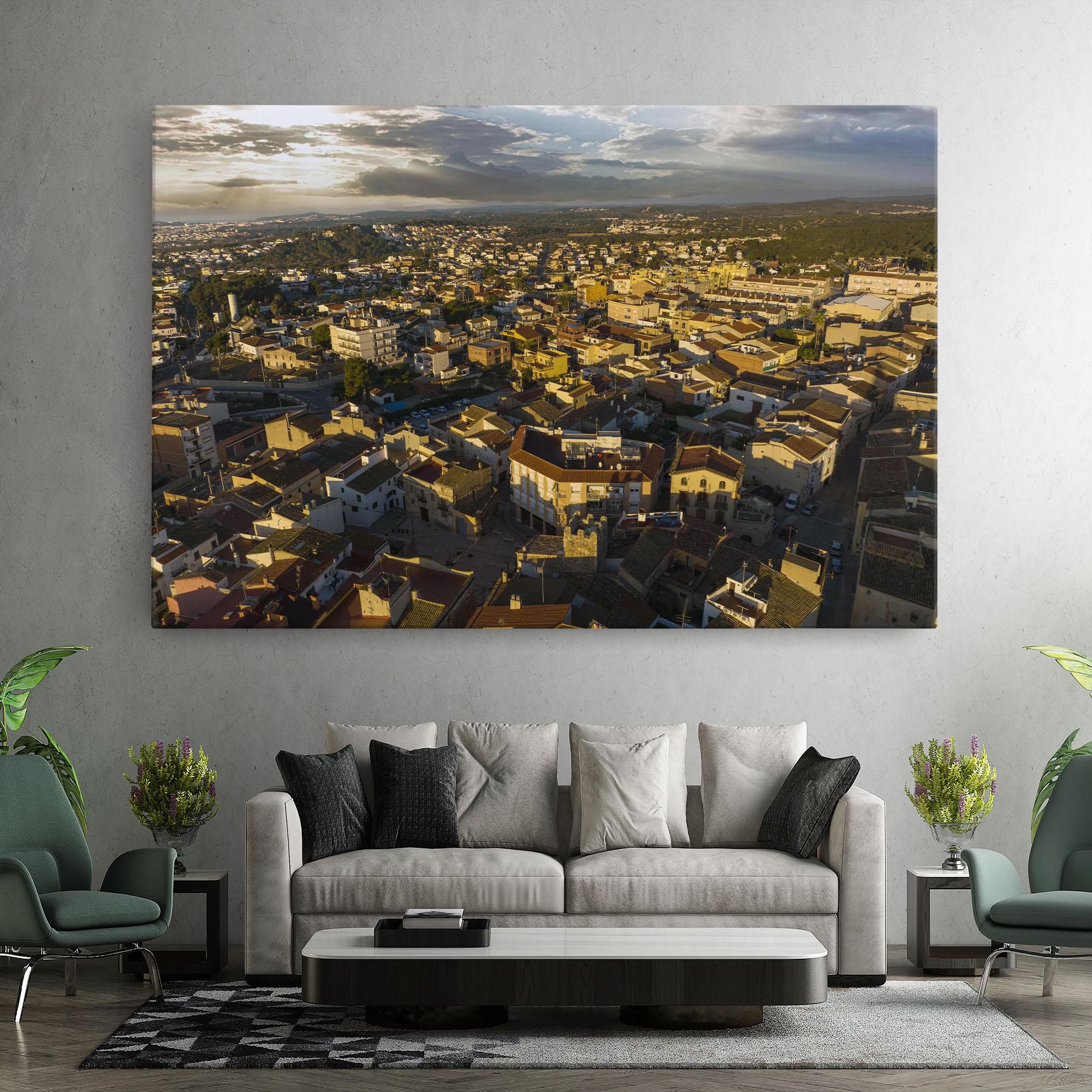 Tablou Canvas Streets Town Sunrise mockup 7