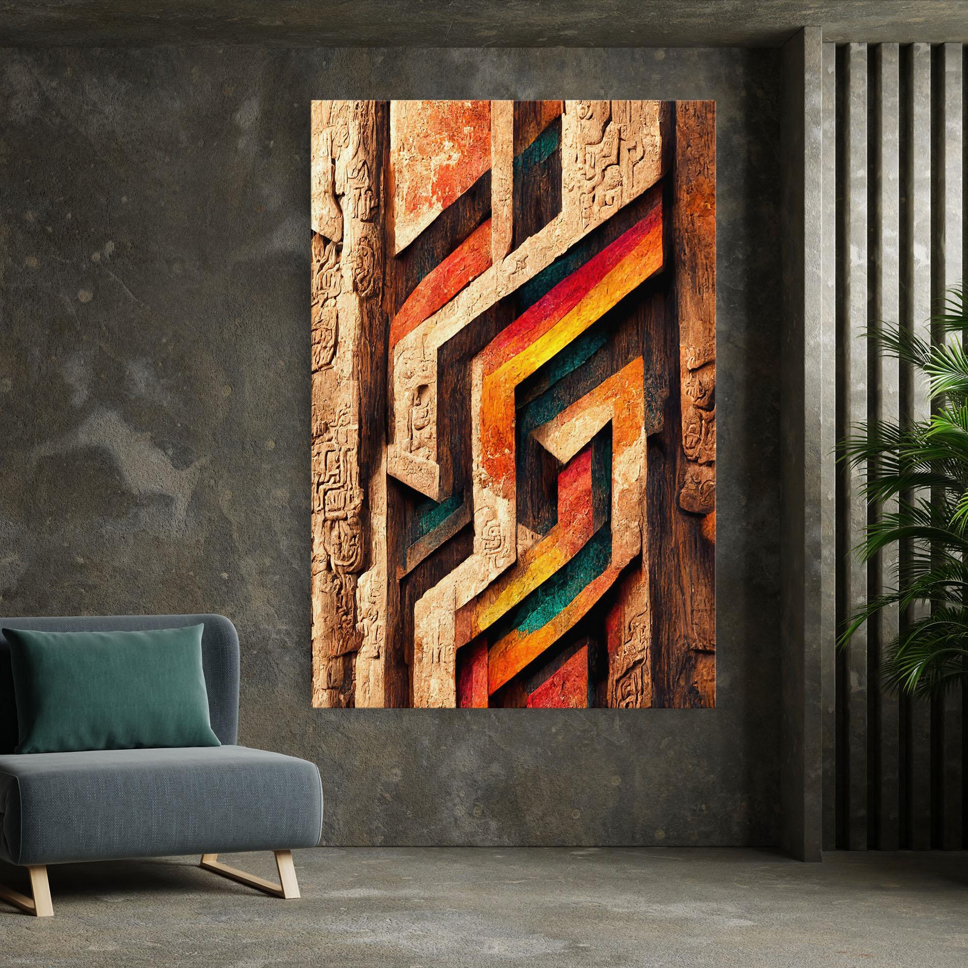 Tablou Canvas Mayan Style Wood mockup 7