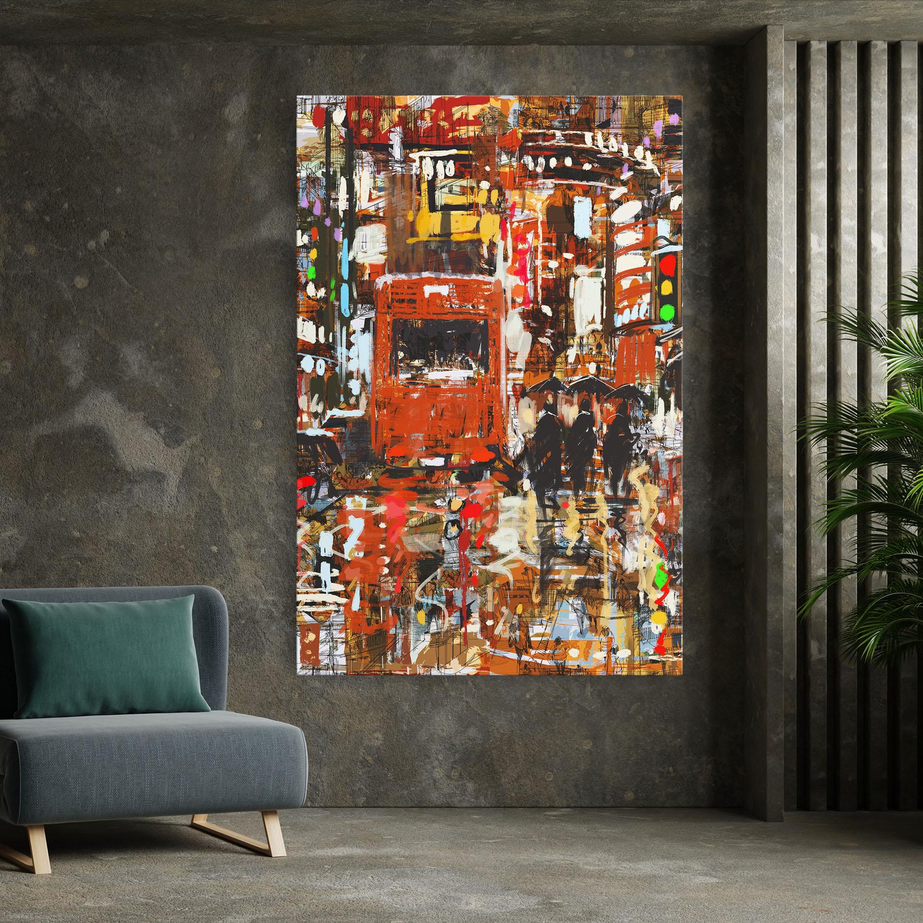 Tablou Canvas Seamless Colorful City mockup 7