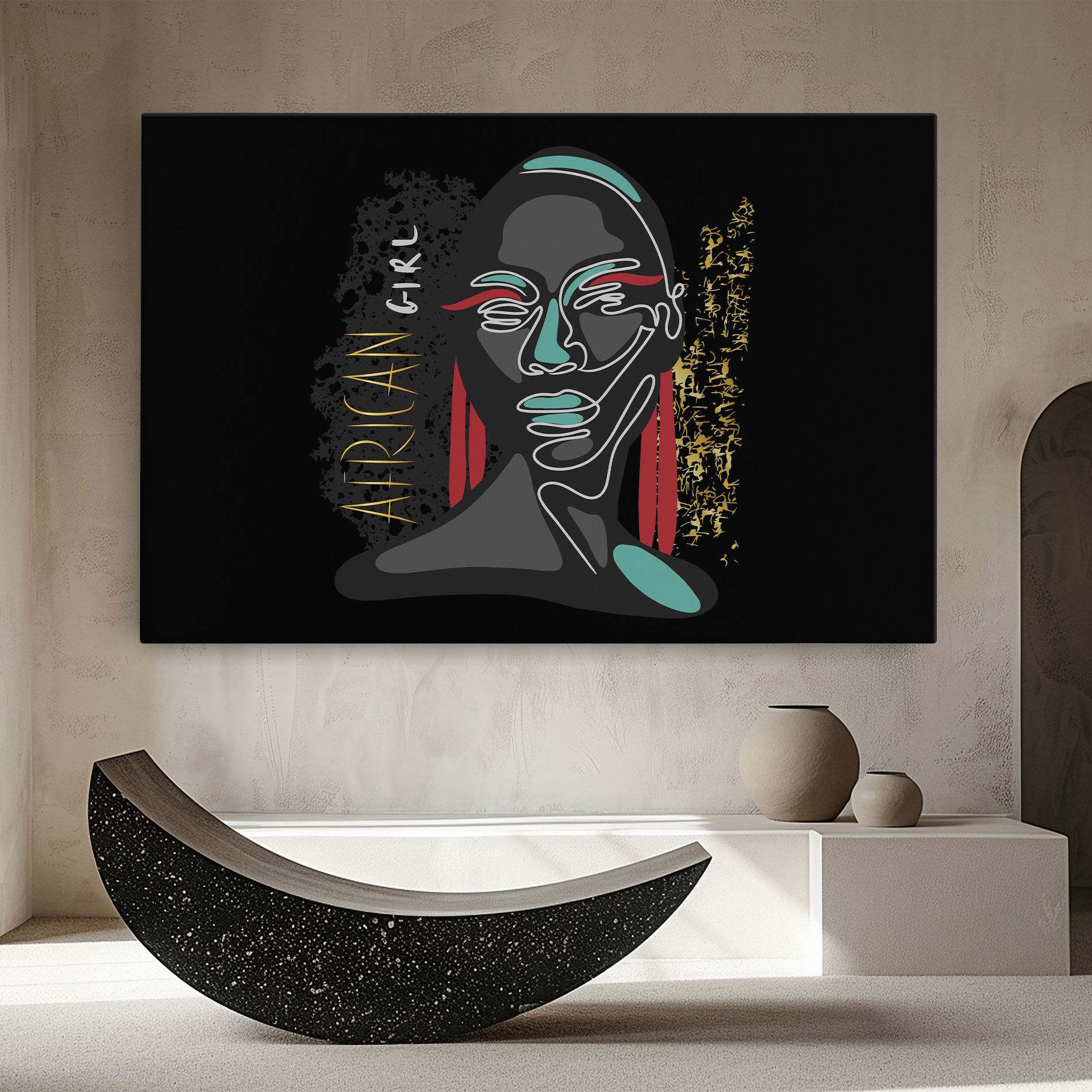 Gold African Girl mockup 8
