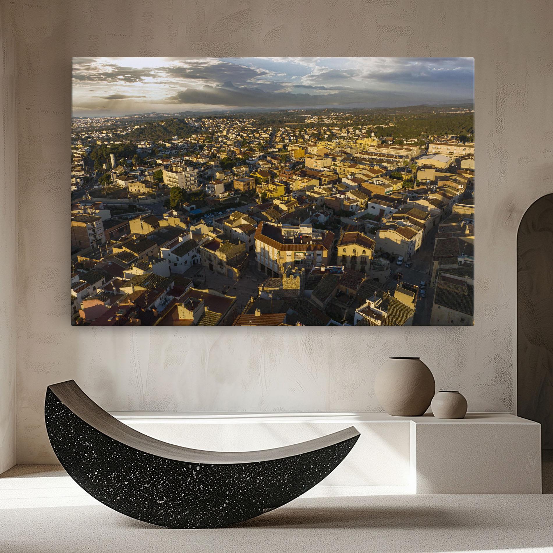 Tablou Canvas Streets Town Sunrise mockup 8