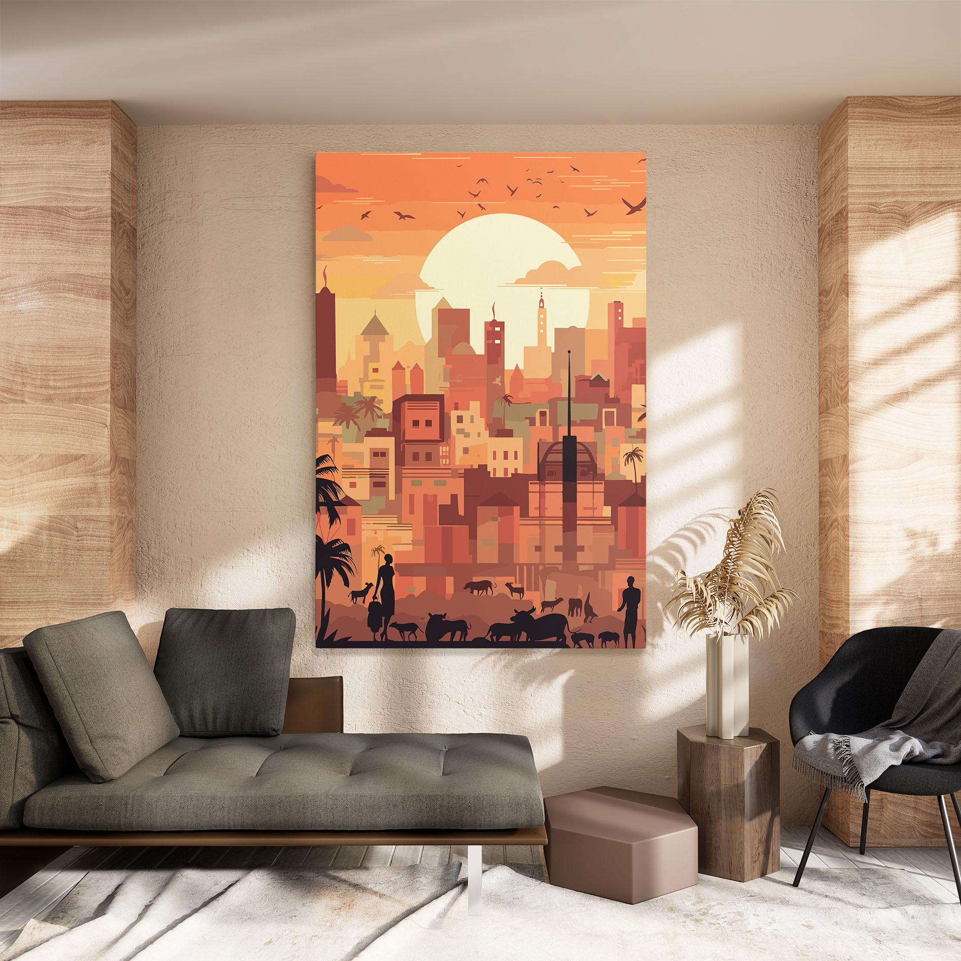 Tablou Canvas Africa City Sunset mockup 8