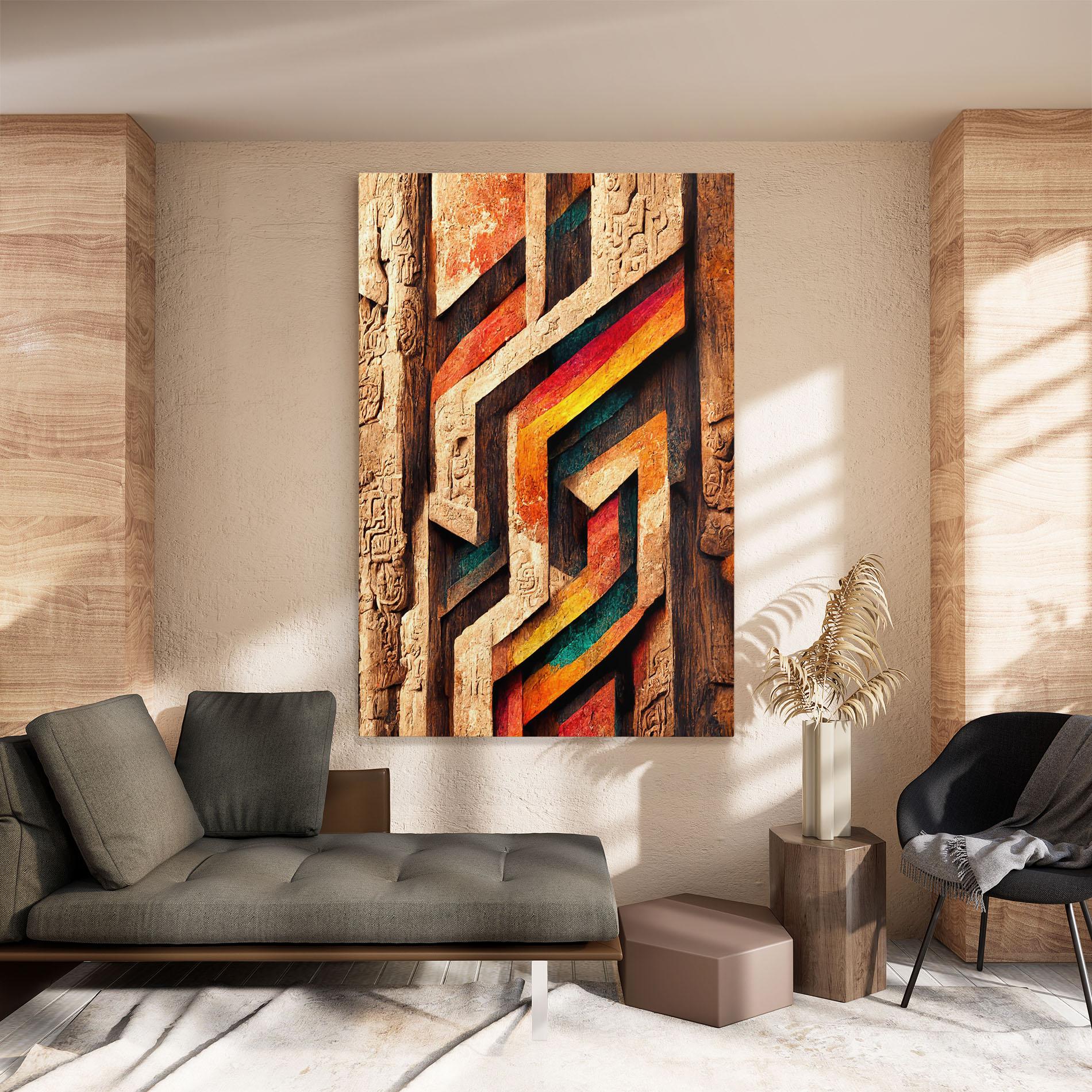 Tablou Canvas Mayan Style Wood mockup 8