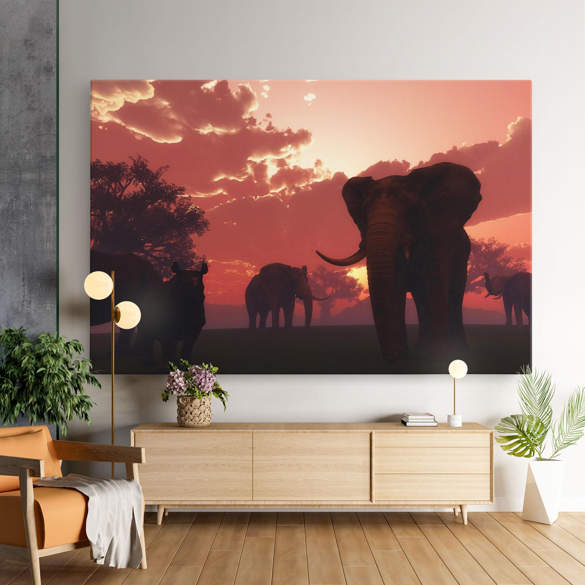 Tablou Canvas African Elephant View mockup 9
