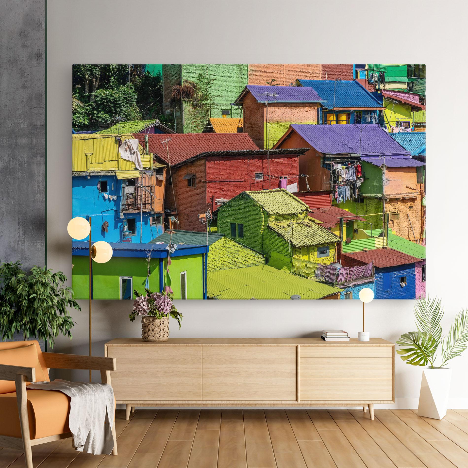 Tablou Canvas Colorful Small Houses mockup 9