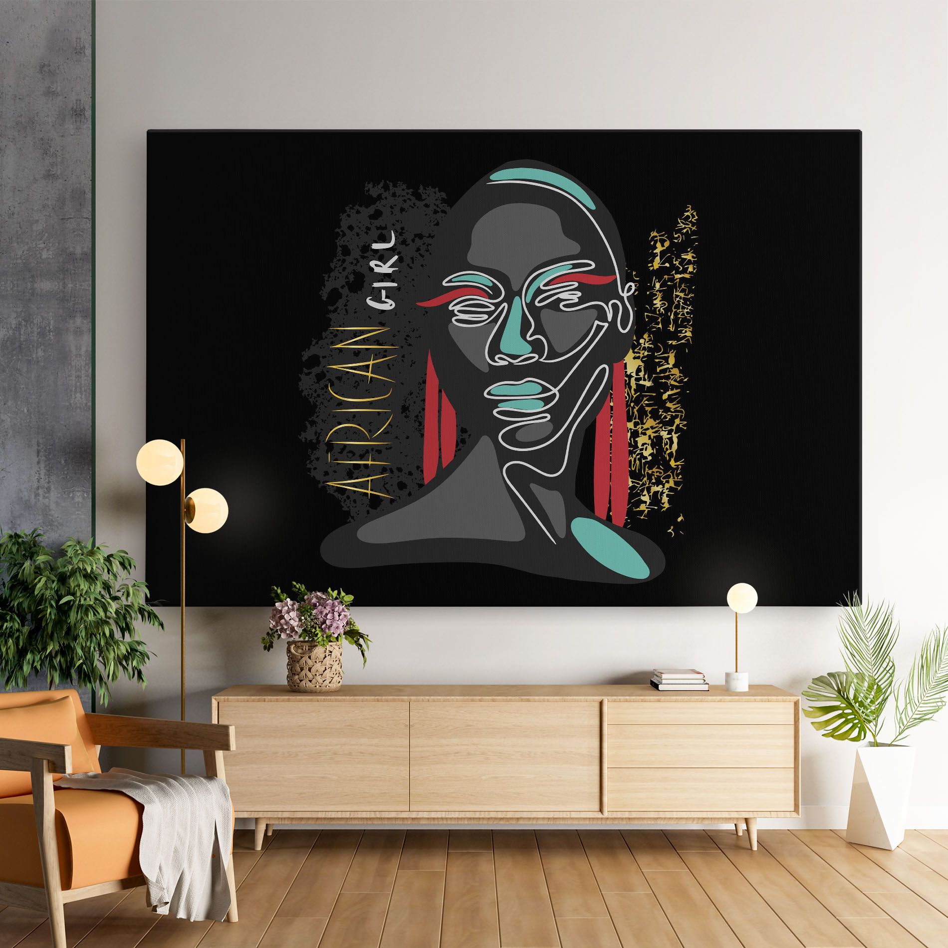 Gold African Girl mockup 9