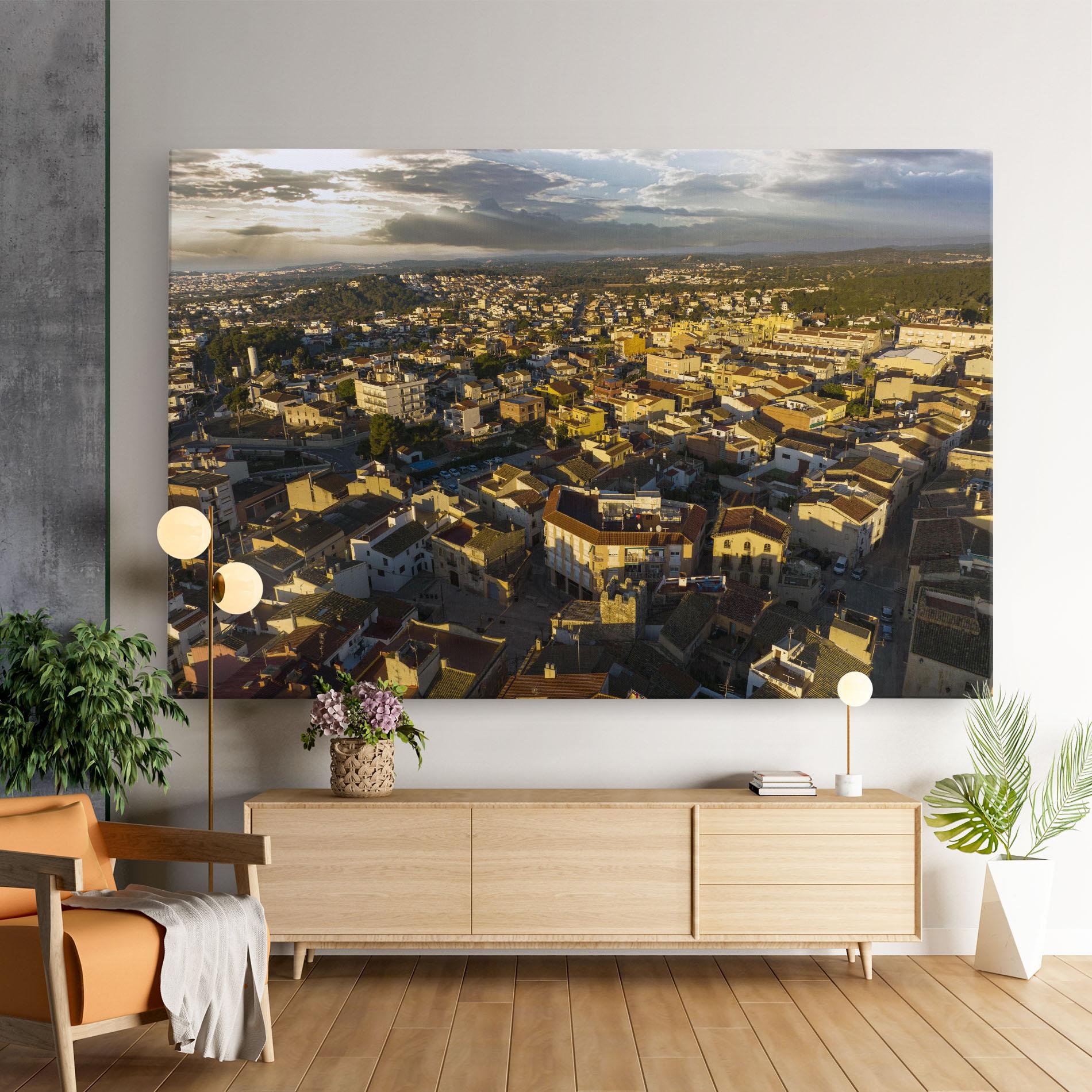 Tablou Canvas Streets Town Sunrise mockup 9