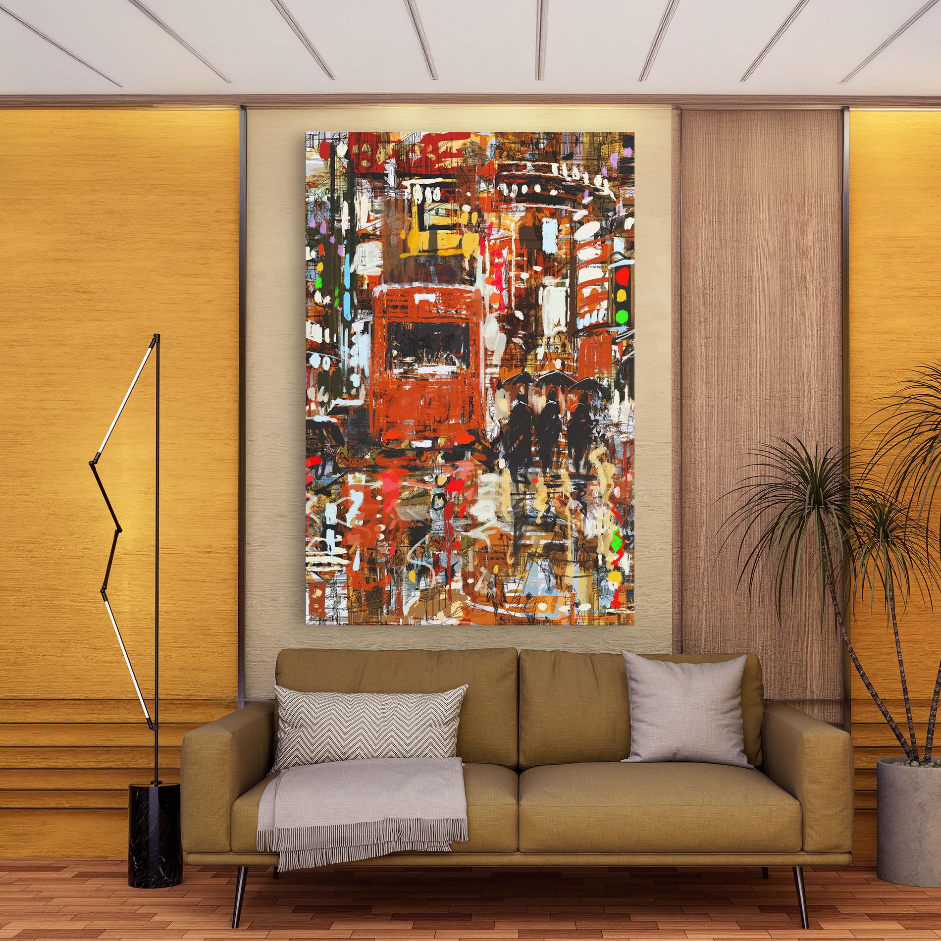 Tablou Canvas Seamless Colorful City mockup 9