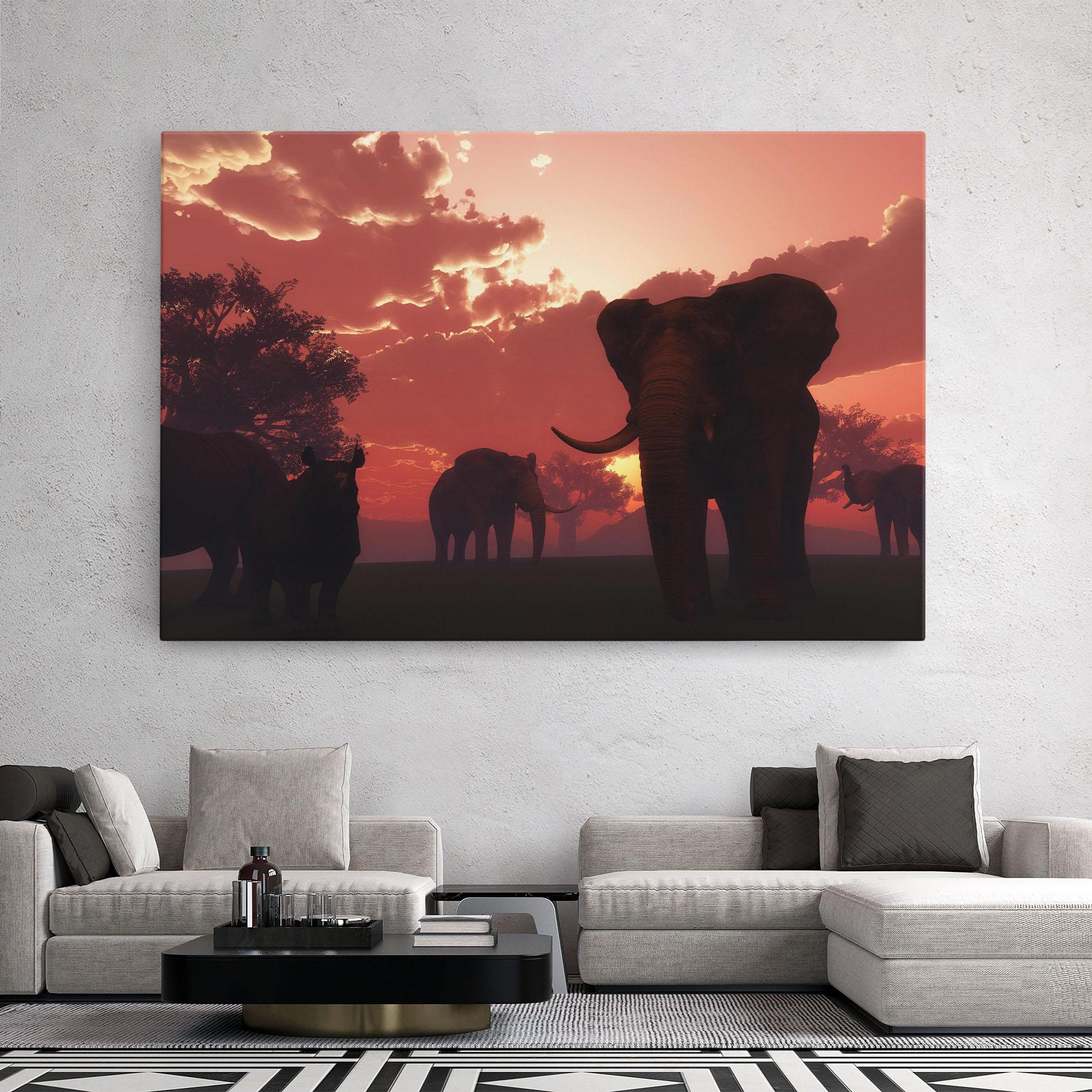 Tablou Canvas African Elephant View mockup 2
