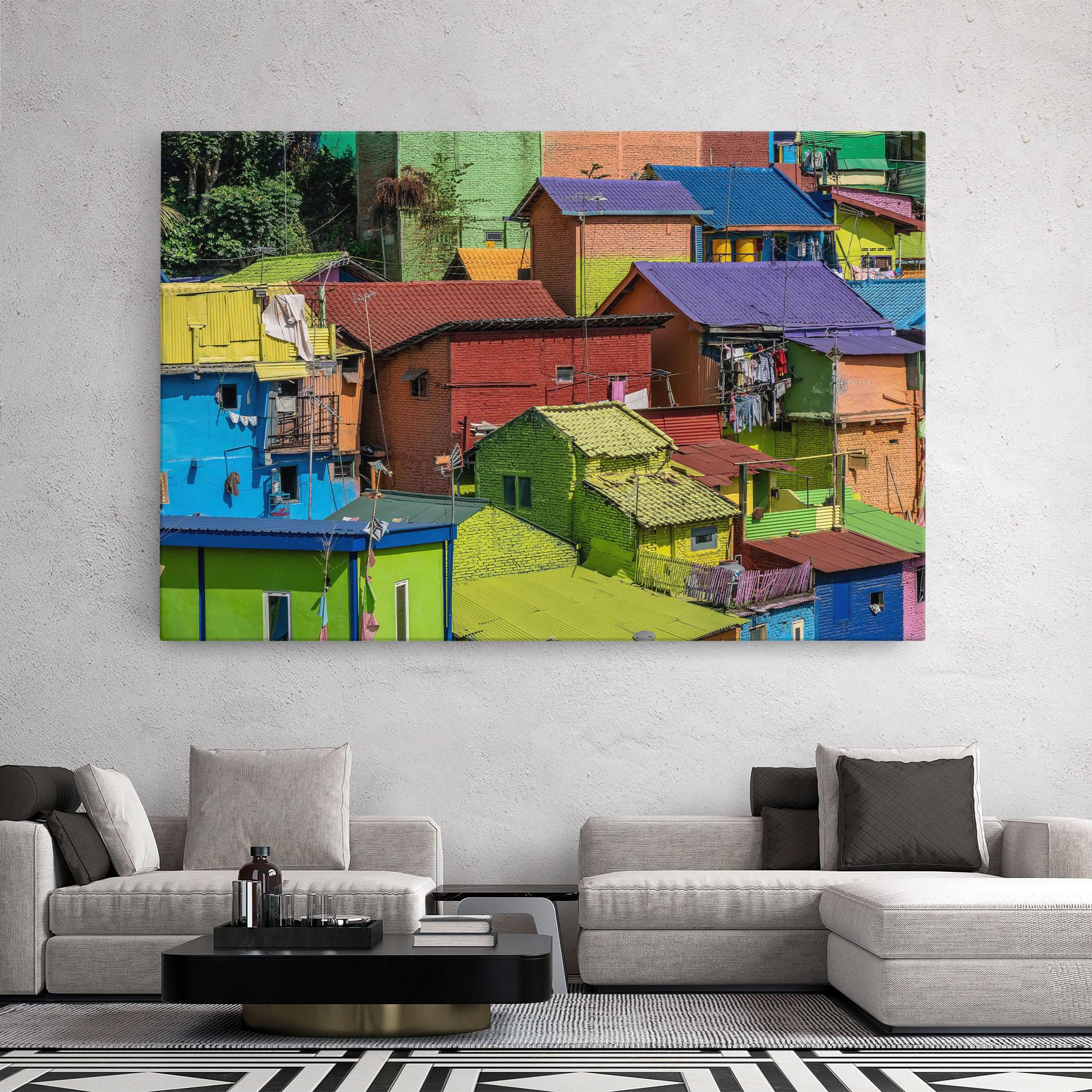 Tablou Canvas Colorful Small Houses mockup 2