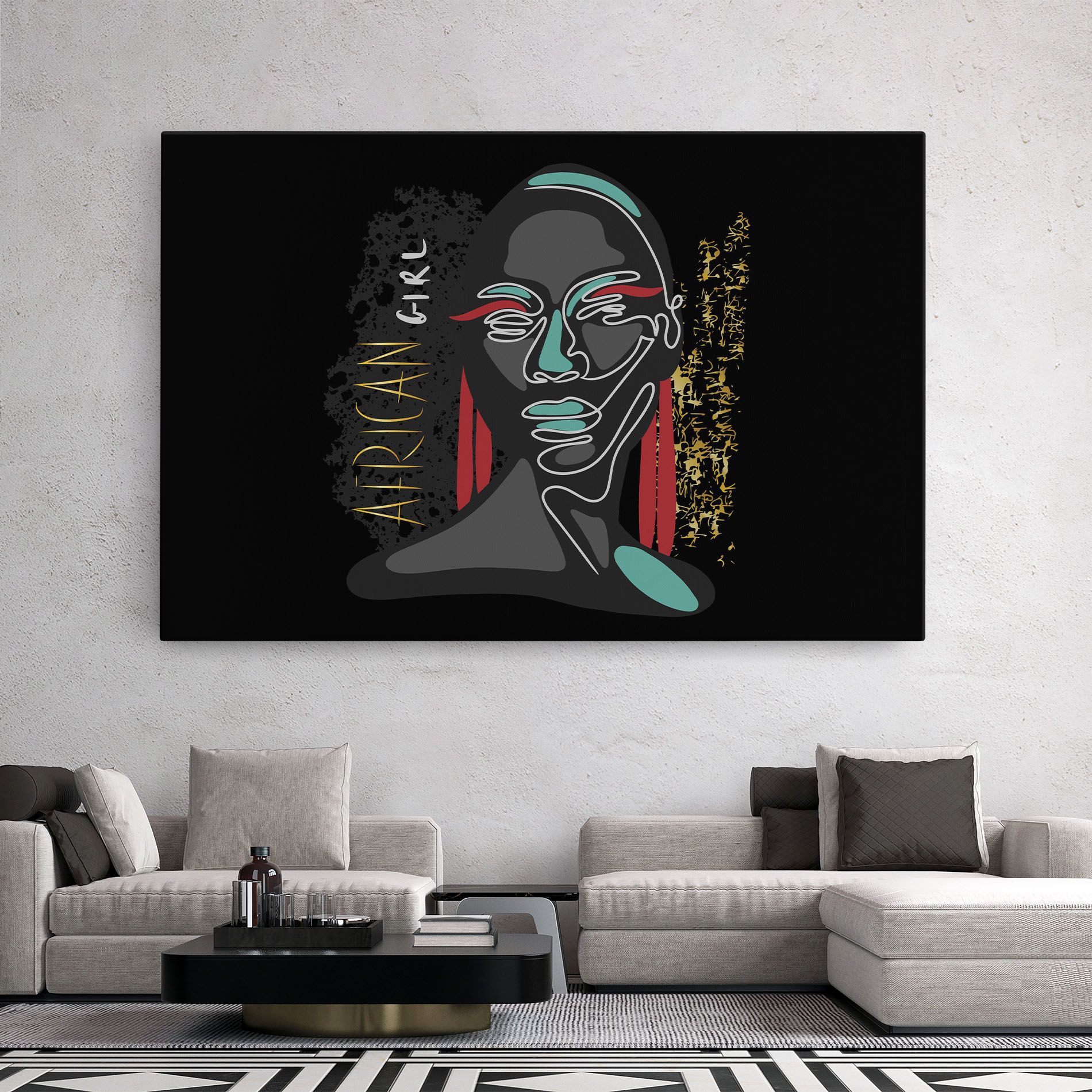 Gold African Girl mockup 2