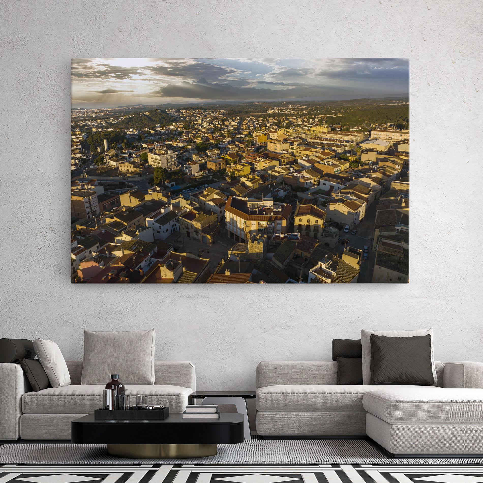 Tablou Canvas Streets Town Sunrise mockup 2