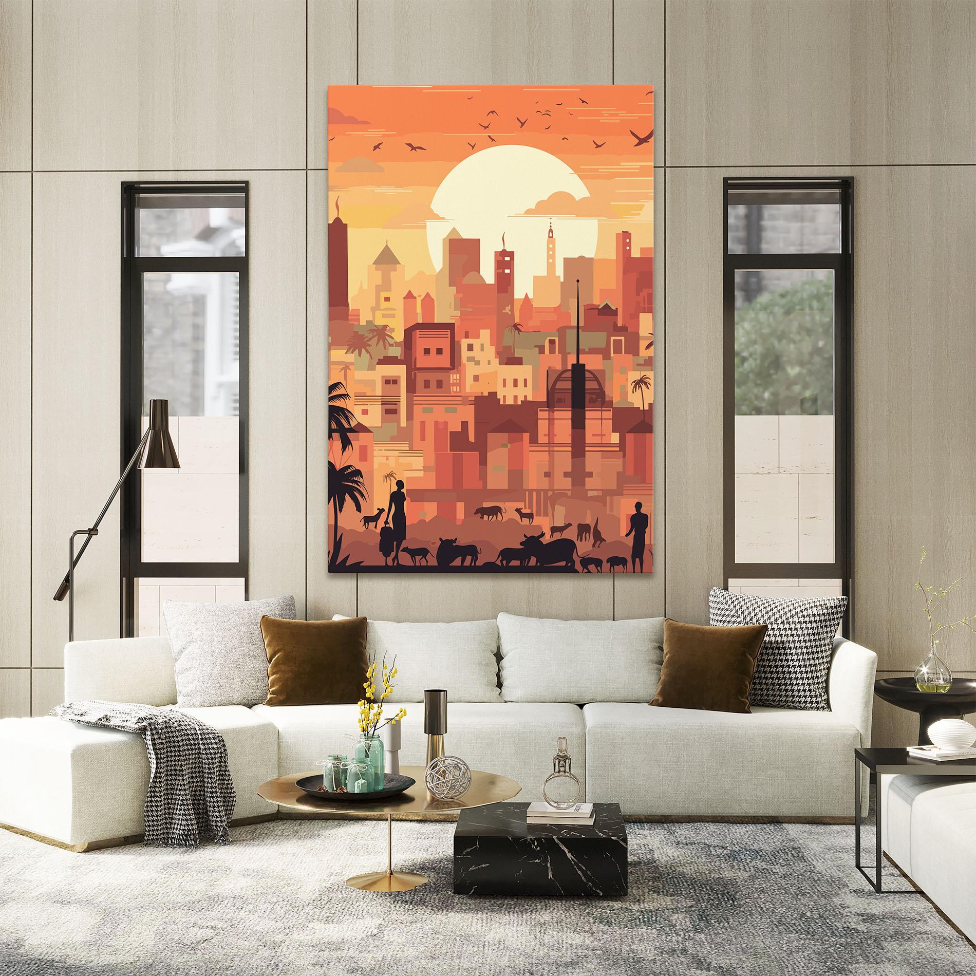 Tablou Canvas Africa City Sunset mockup 2