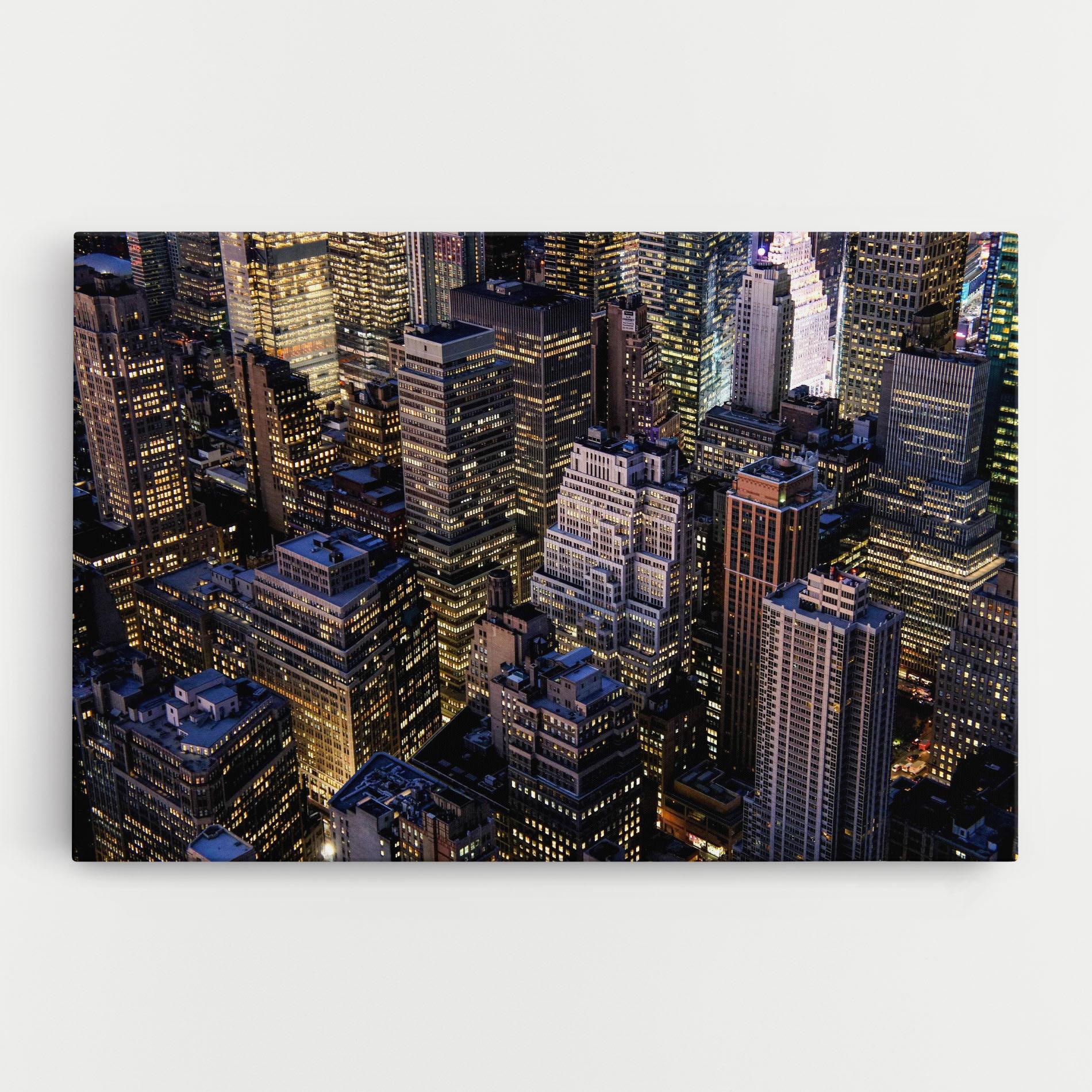 Tablou Canvas Blue Gold Skylines mockup 0