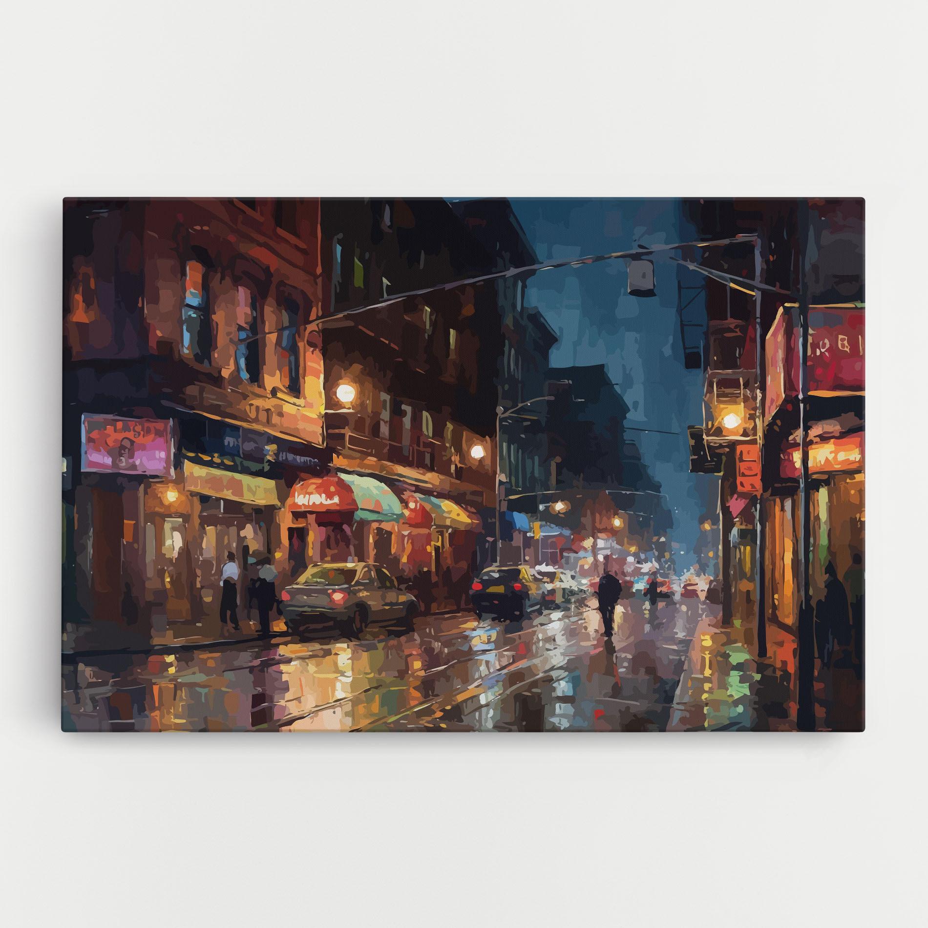 Tablou Canvas City Cars Night mockup 0