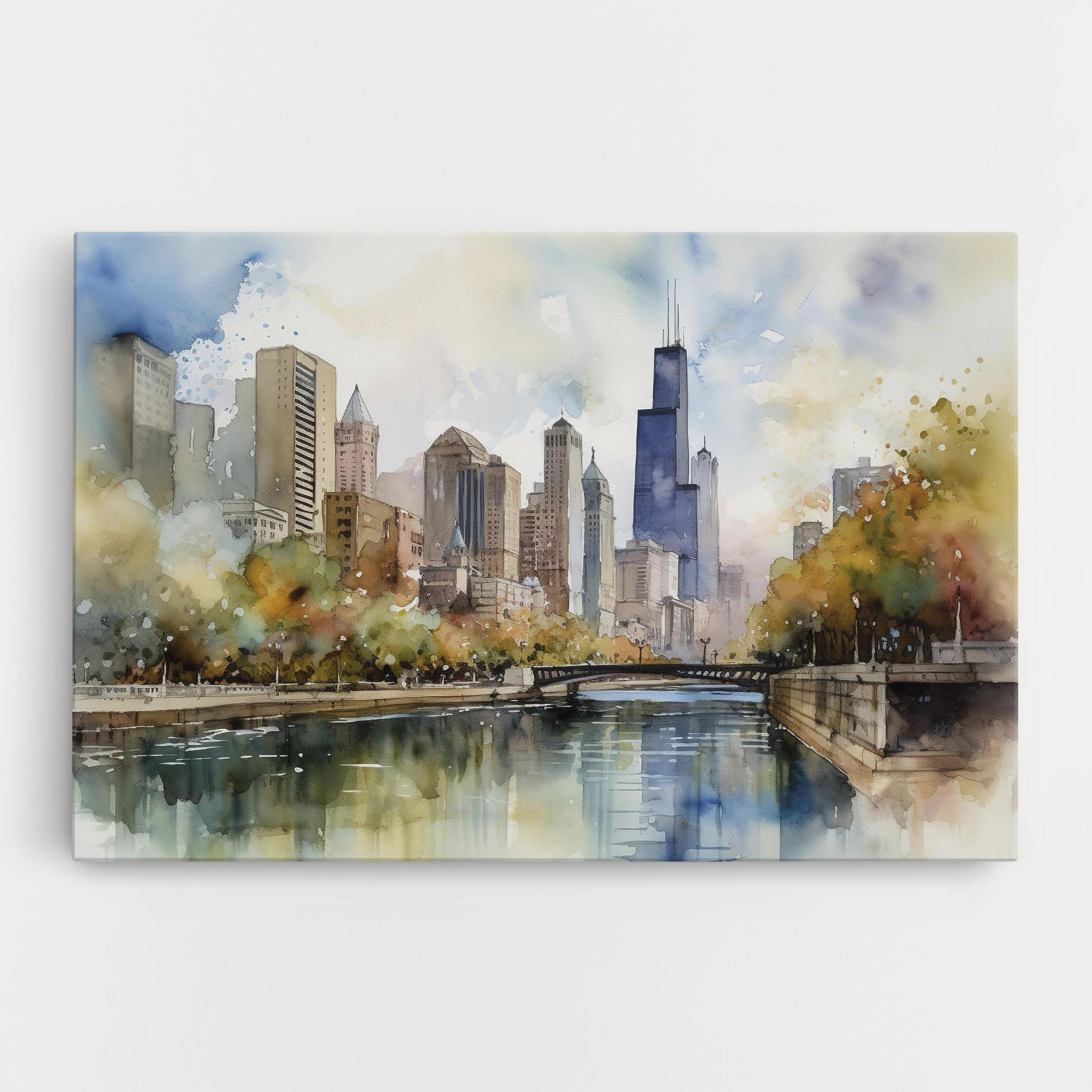 Tablou Canvas City Skyline Painting mockup 0