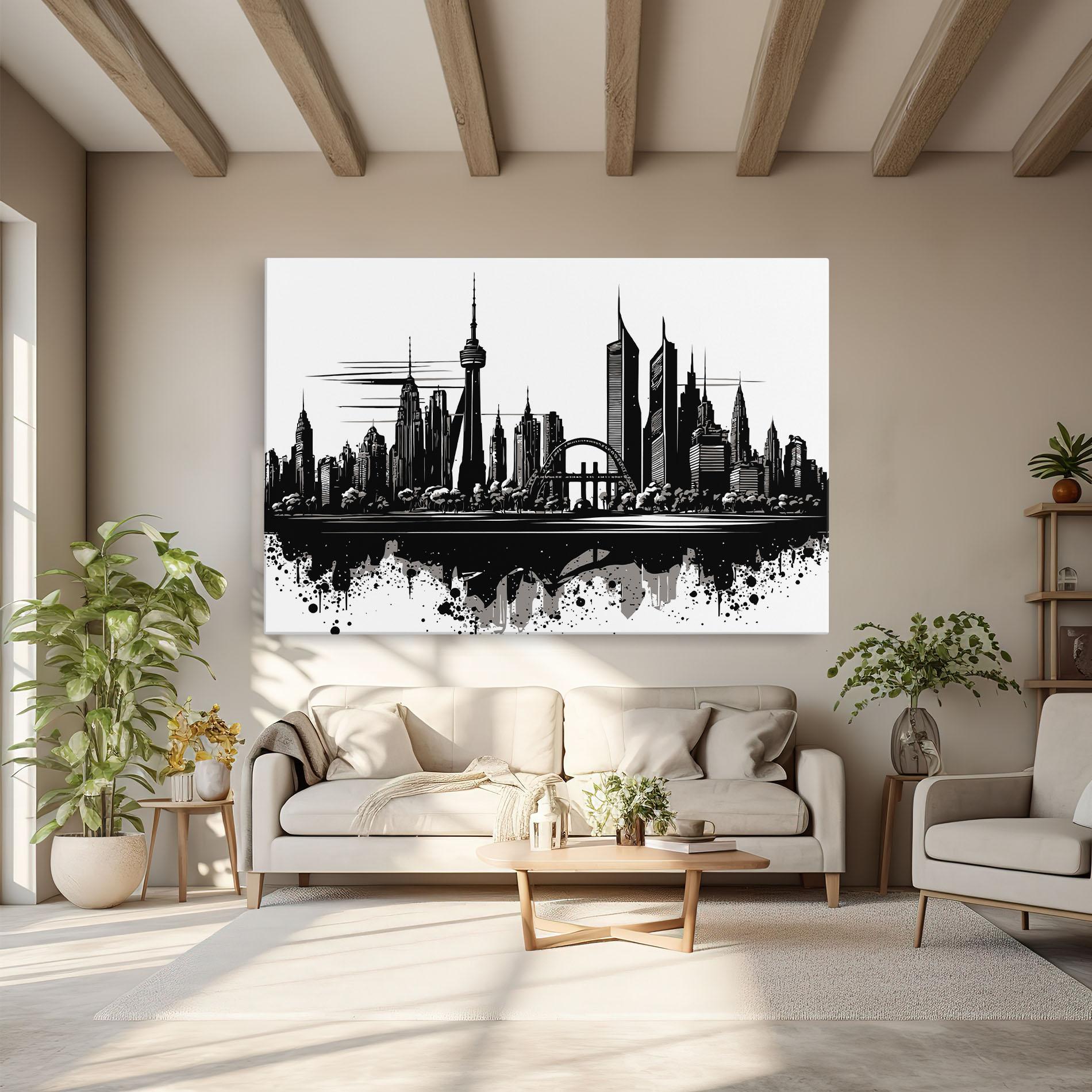 Tablou Canvas Black Ink City mockup 6