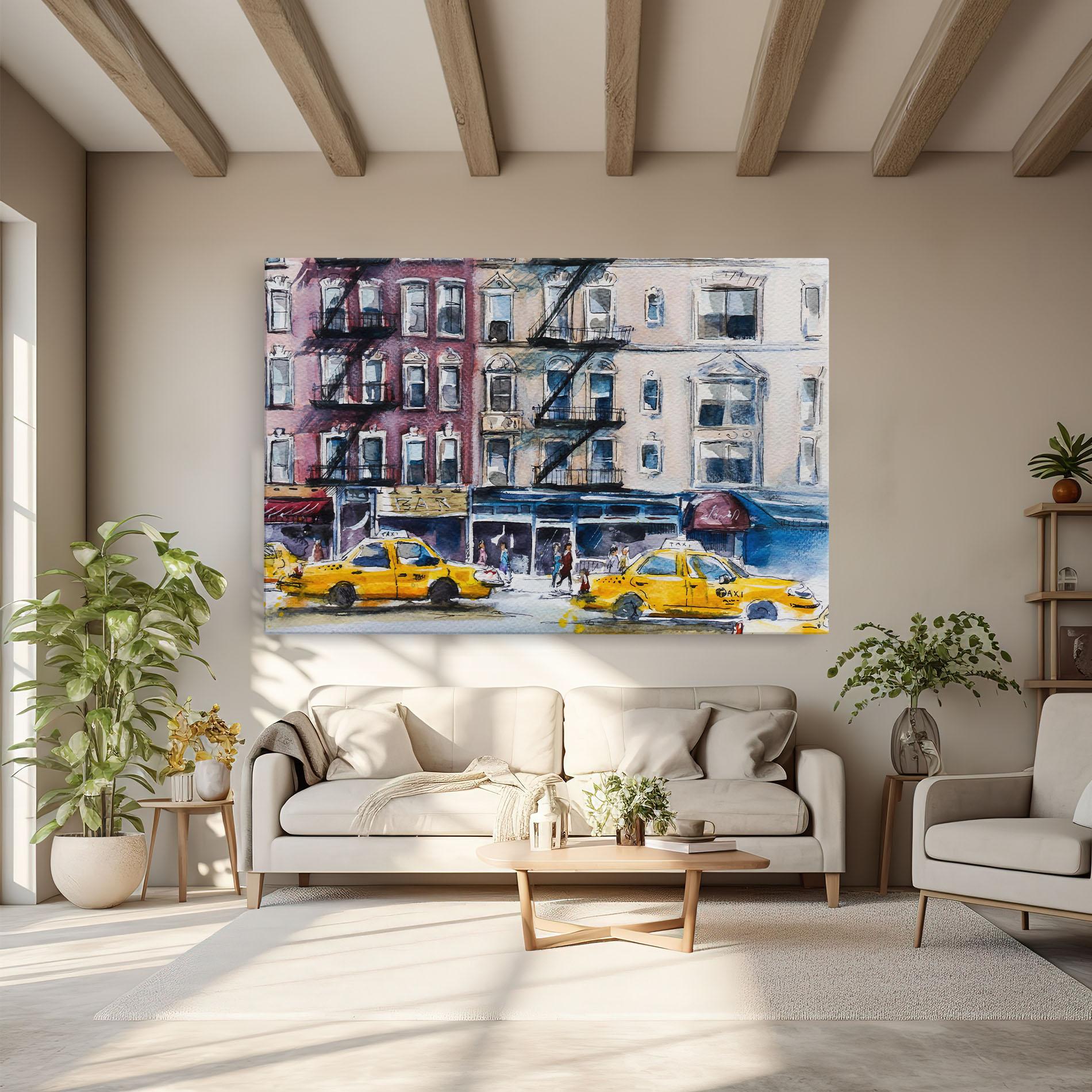 Tablou Canvas Newyork Taxi mockup 6