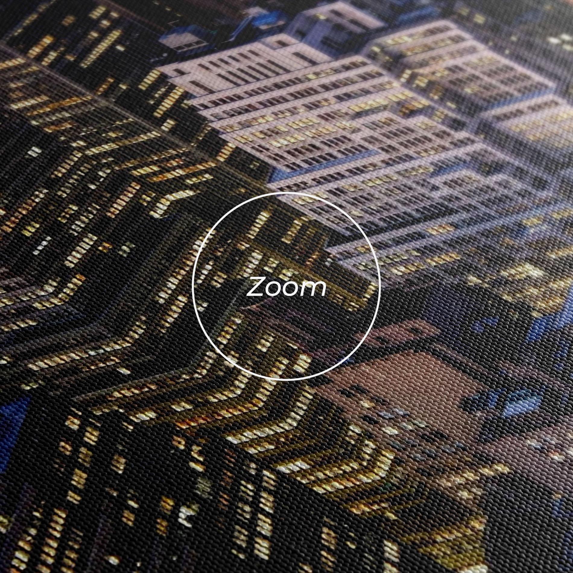 Tablou Canvas Blue Gold Skylines mockup 3