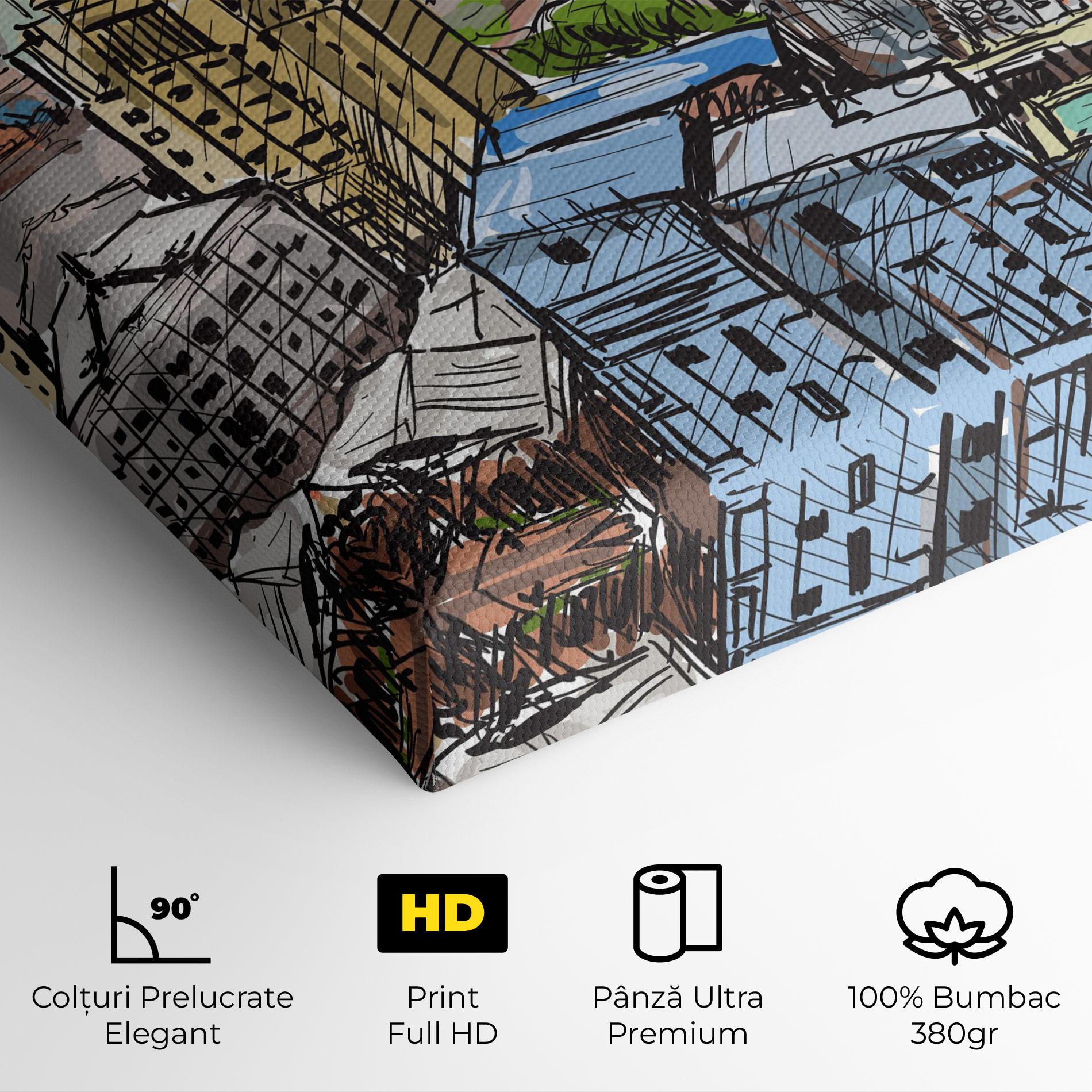 Tablou Canvas Colorful City Drawing mockup 4