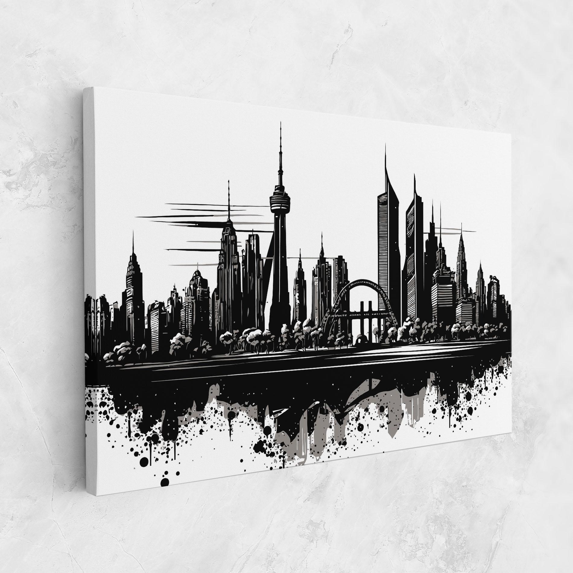 Tablou Canvas Black Ink City mockup 1