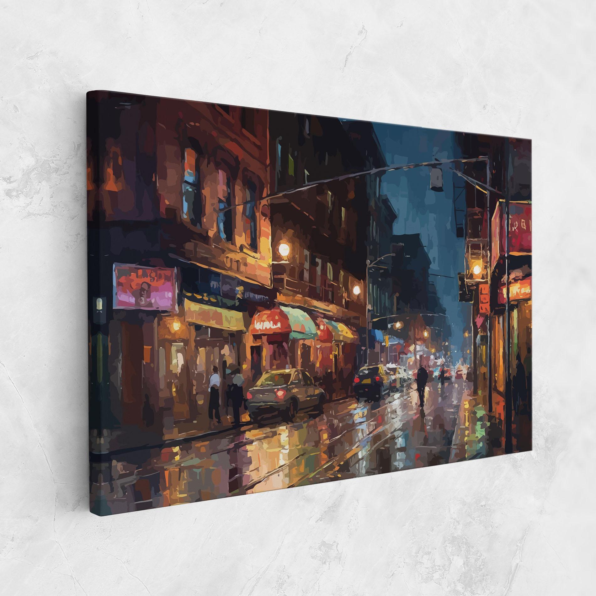 Tablou Canvas City Cars Night mockup 1