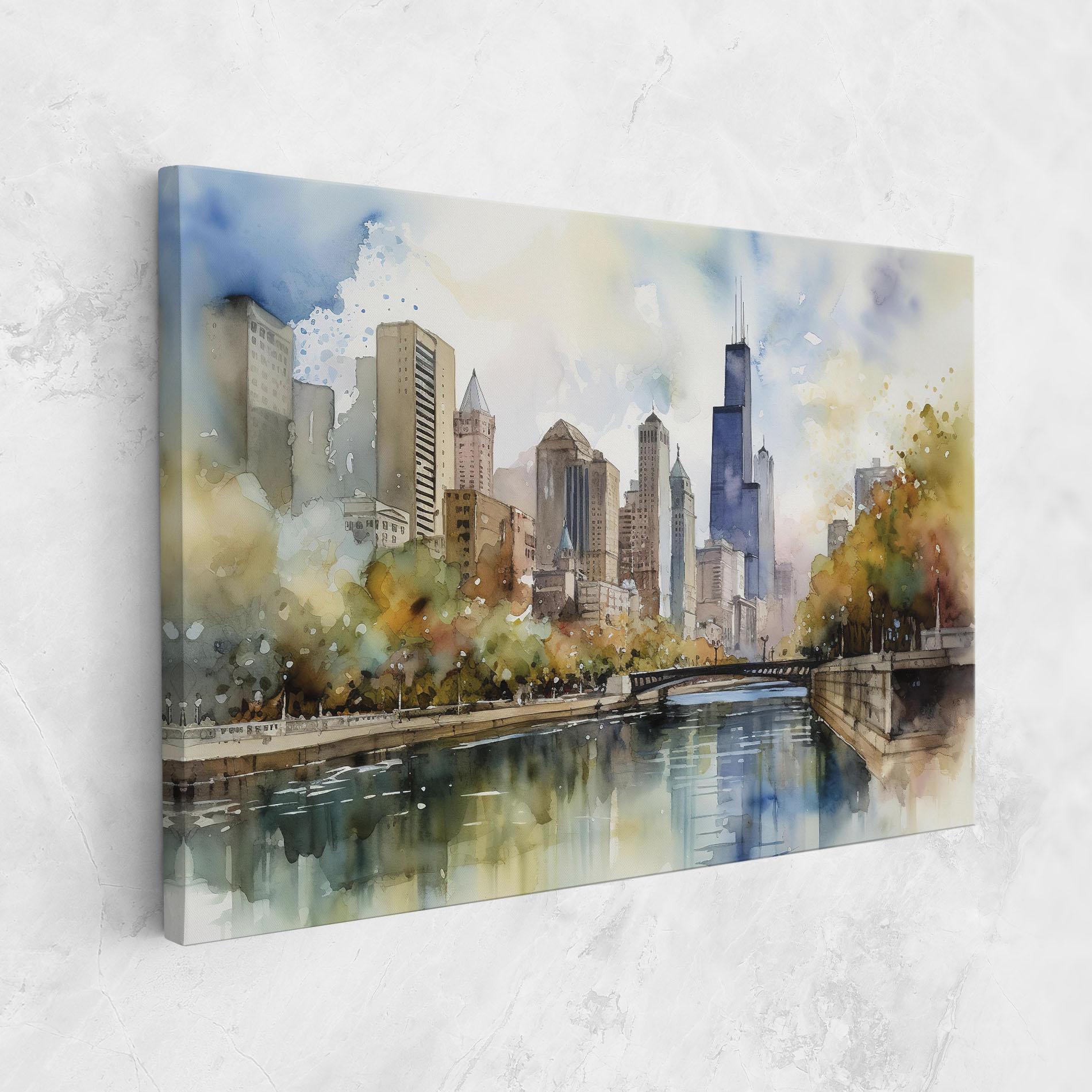 Tablou Canvas City Skyline Painting mockup 1