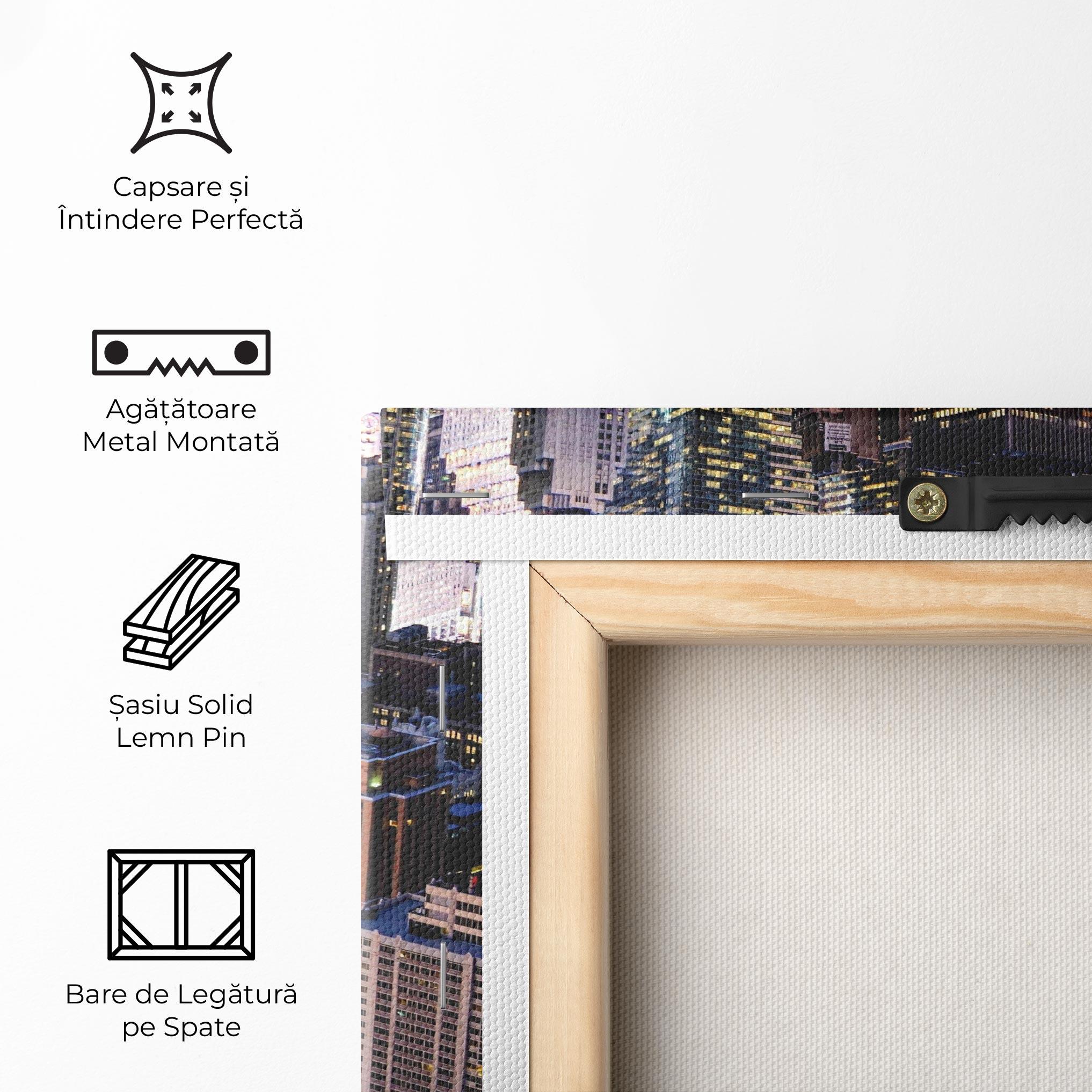 Tablou Canvas Blue Gold Skylines mockup 5