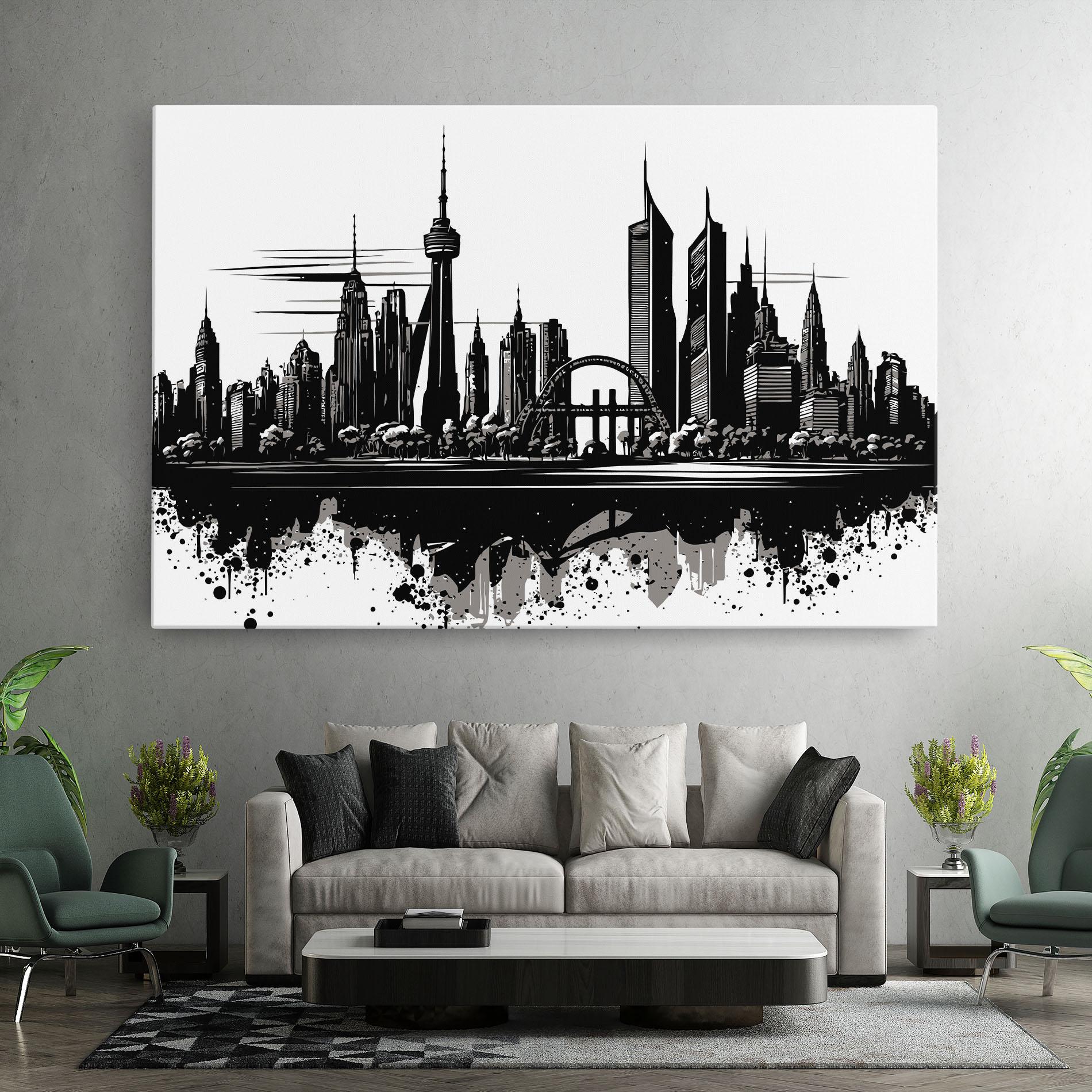 Tablou Canvas Black Ink City mockup 7