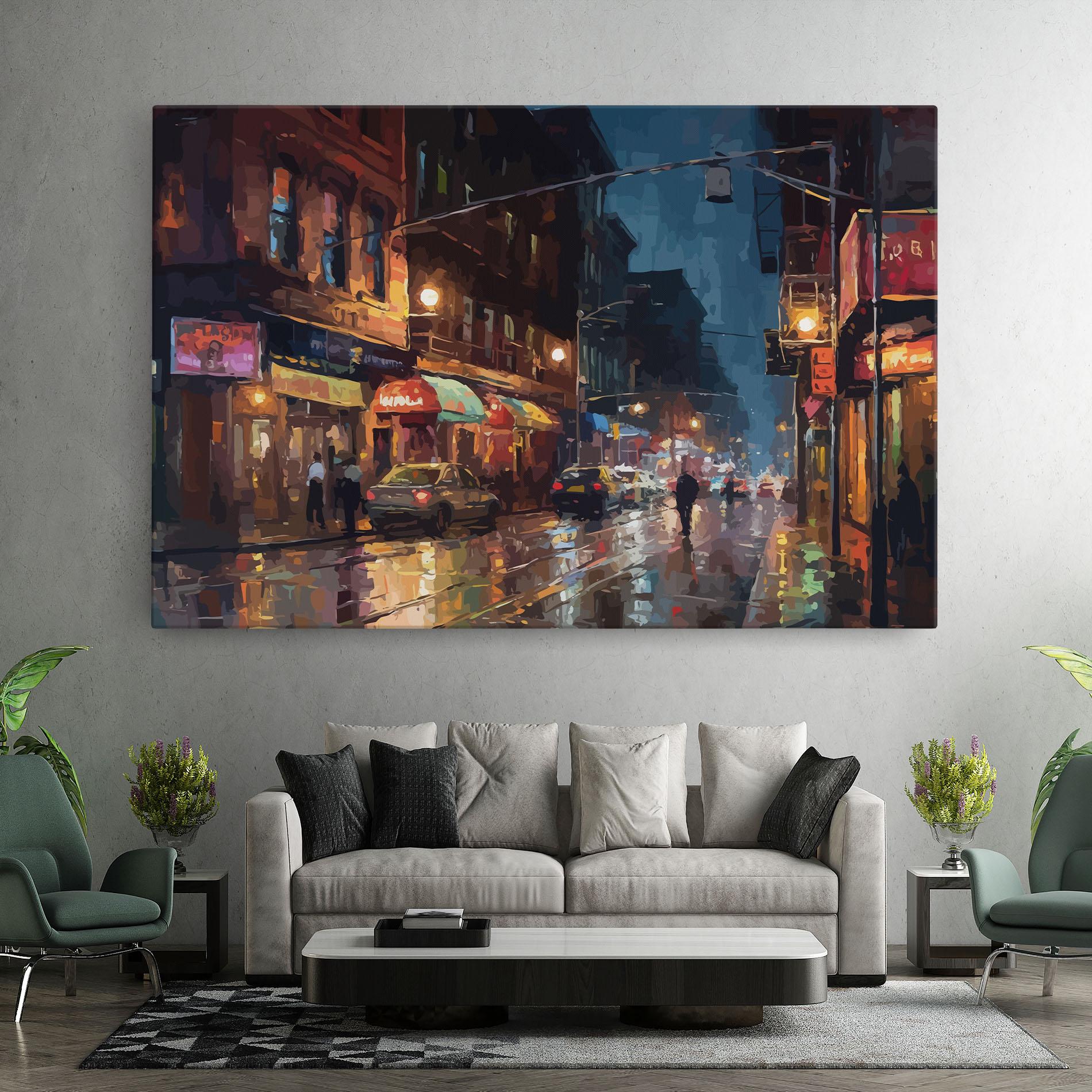 Tablou Canvas City Cars Night mockup 7
