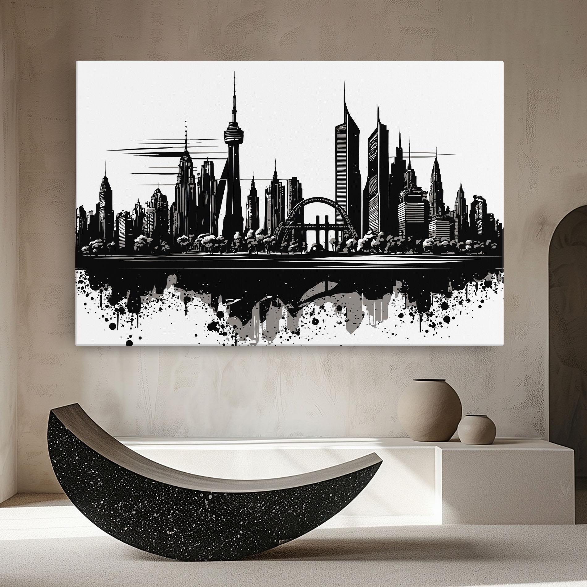Tablou Canvas Black Ink City mockup 8