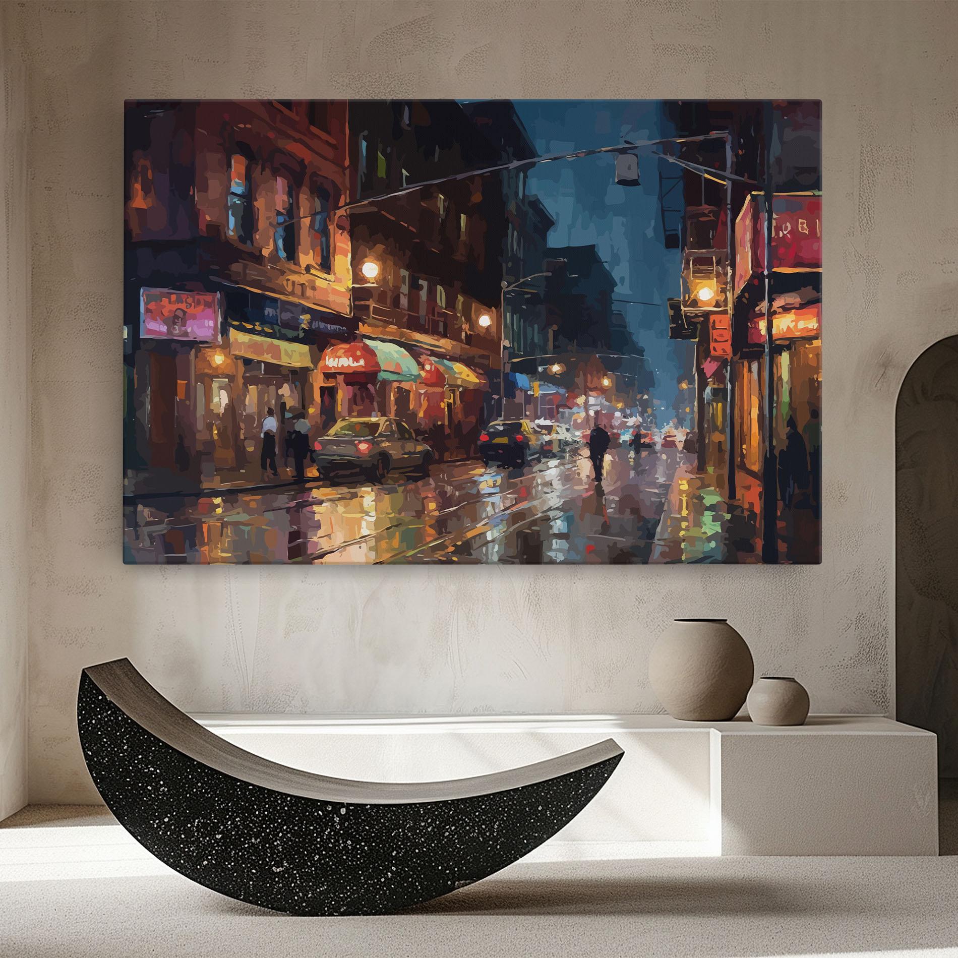 Tablou Canvas City Cars Night mockup 8
