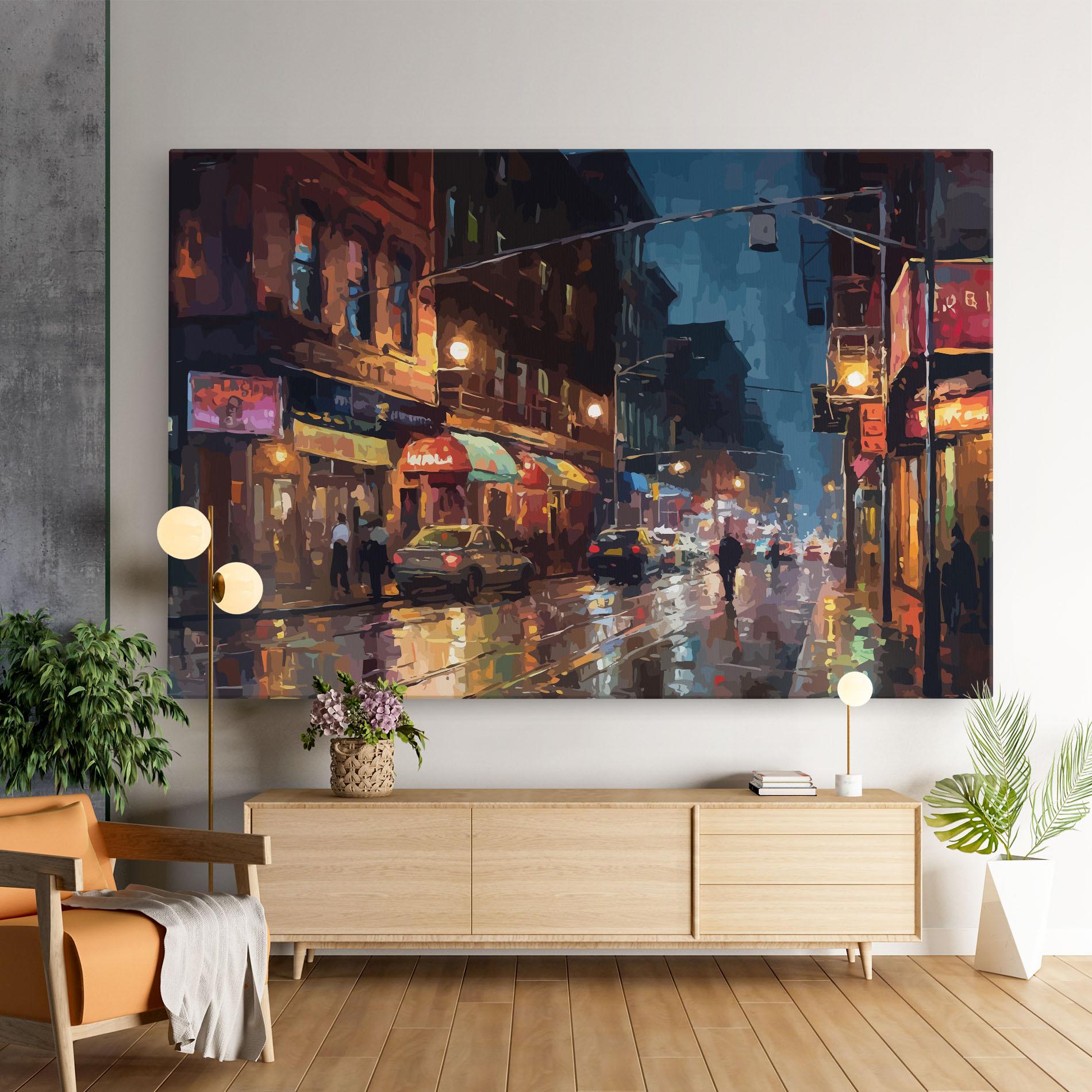 Tablou Canvas City Cars Night mockup 9