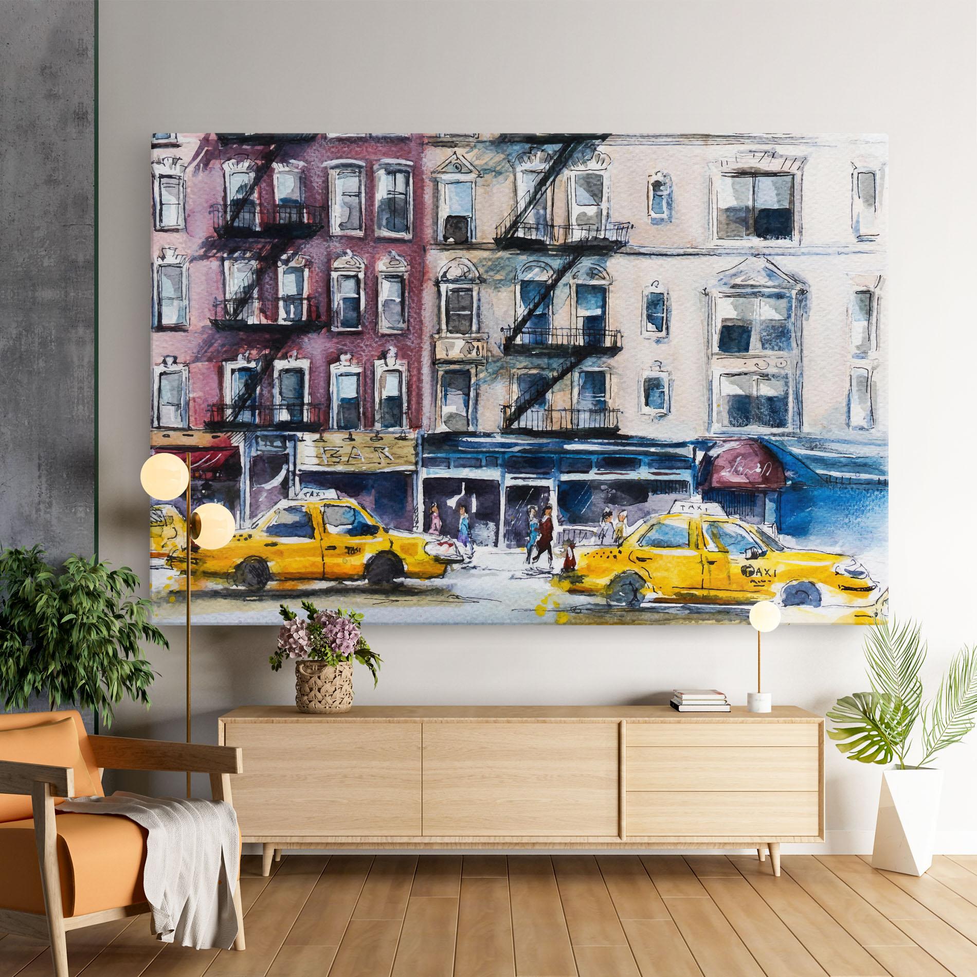 Tablou Canvas Newyork Taxi mockup 9