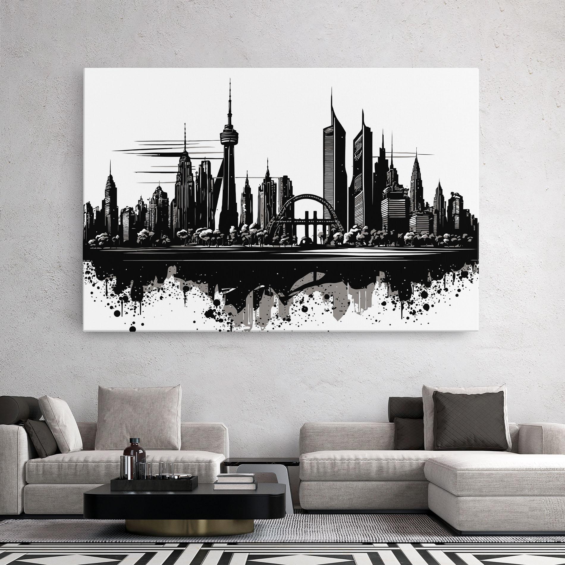 Tablou Canvas Black Ink City mockup 2
