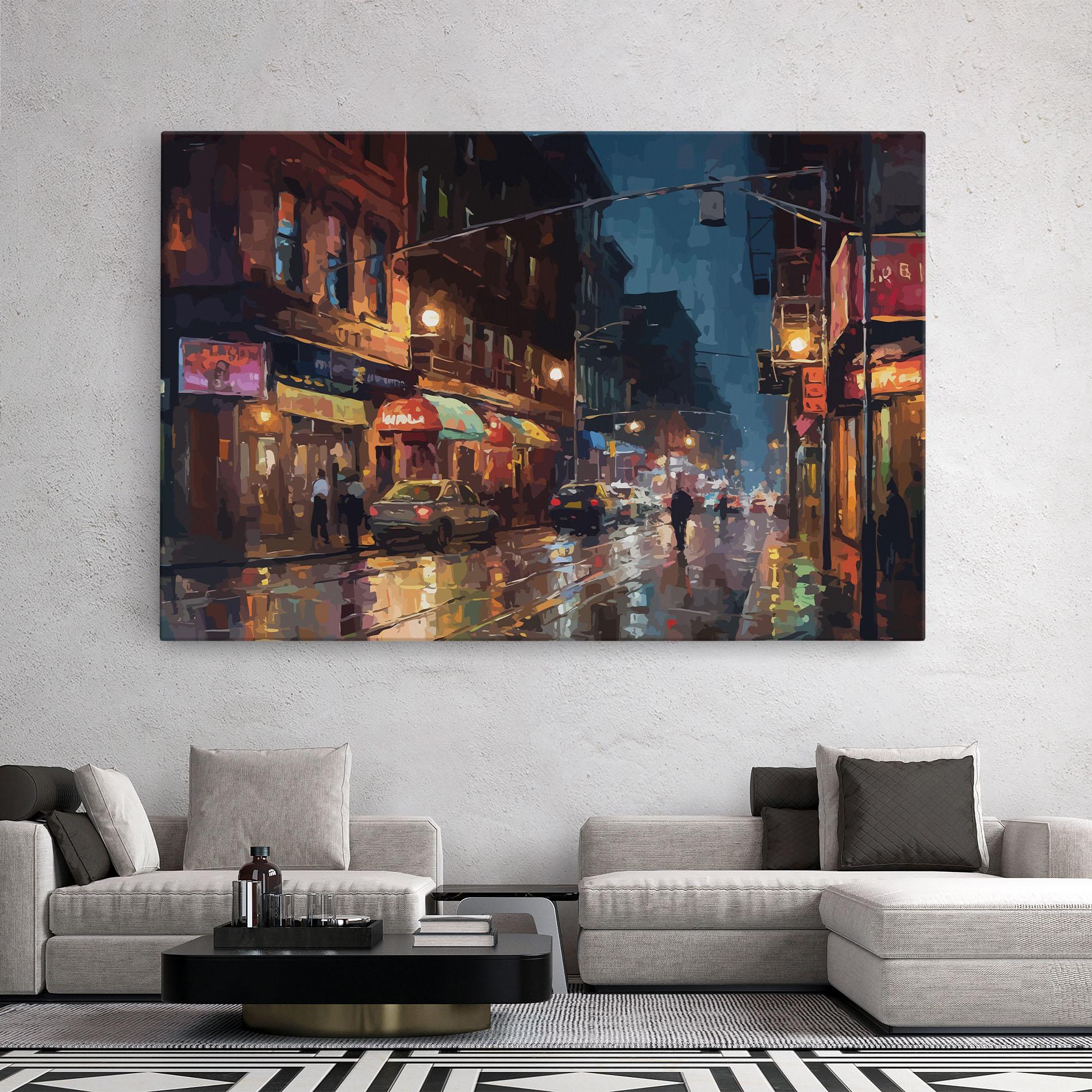 Tablou Canvas City Cars Night mockup 2