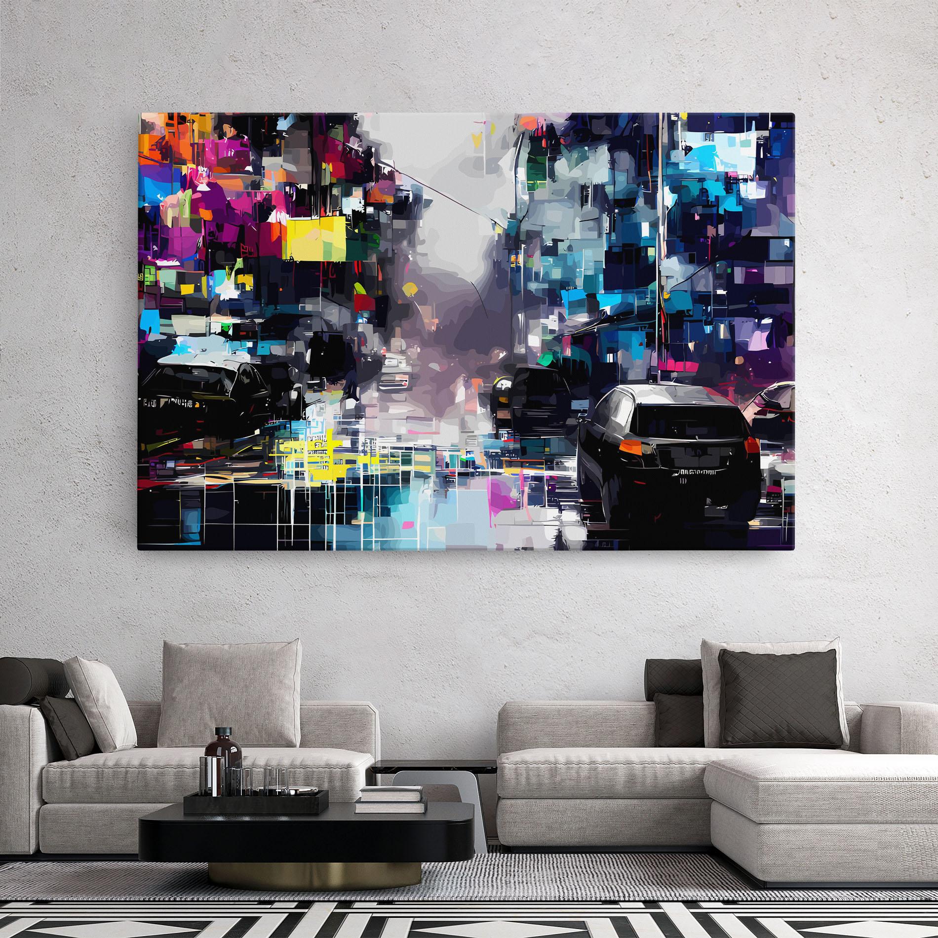 Tablou Canvas Grunge City Street mockup 2