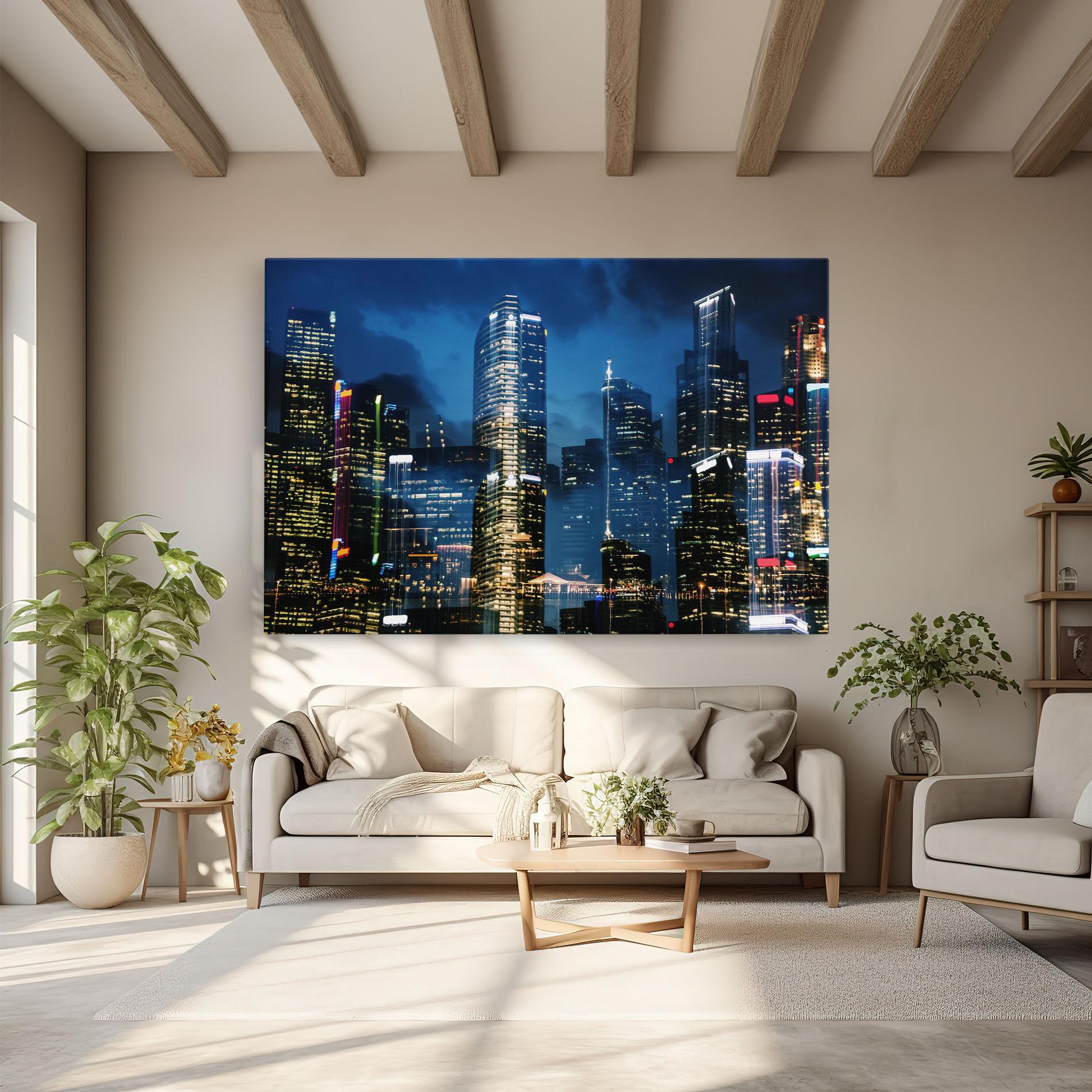 Tablou Canvas Singapore Night mockup 6