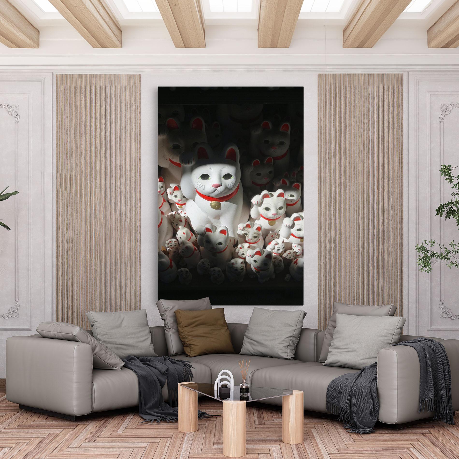 Tablou Canvas White Lucky Cats mockup 6